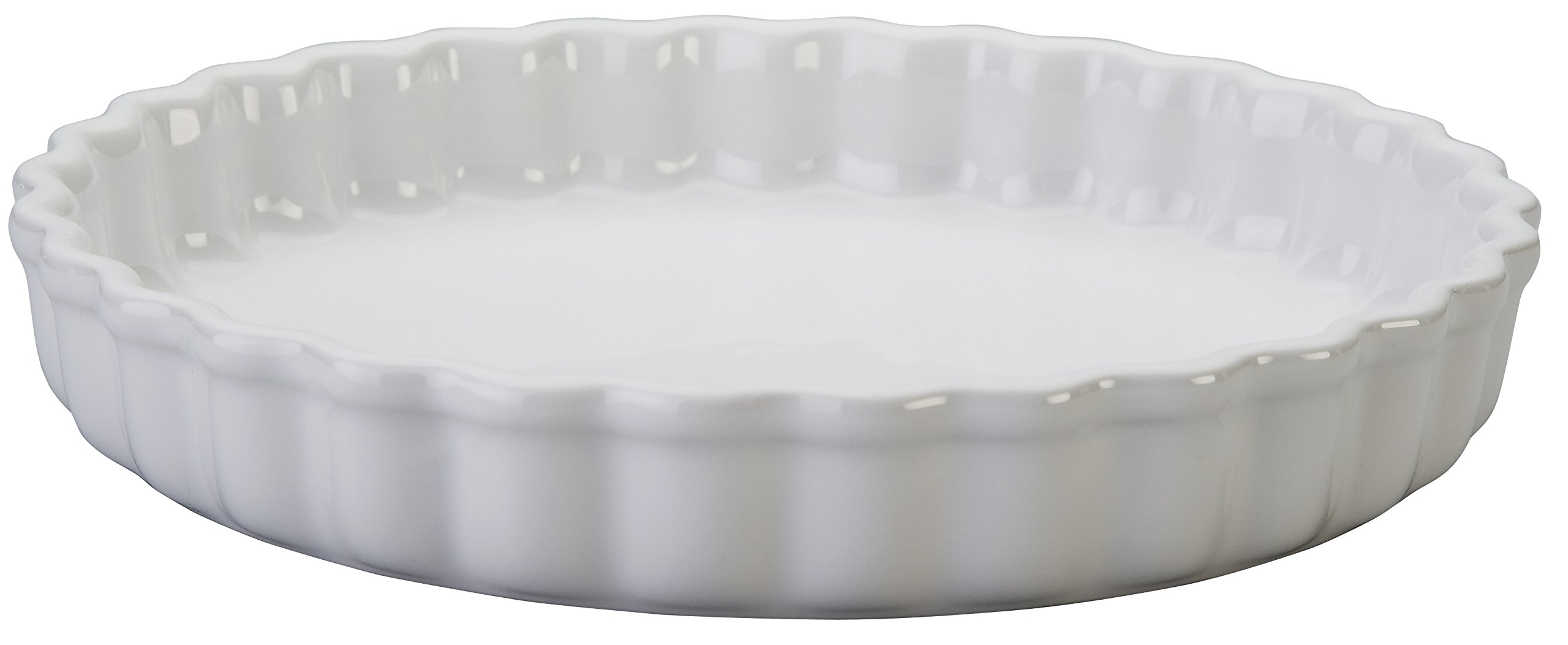 le-creuset-stoneware-tart-dish-1-5-qt-9-white-even-baking-perfection image 1