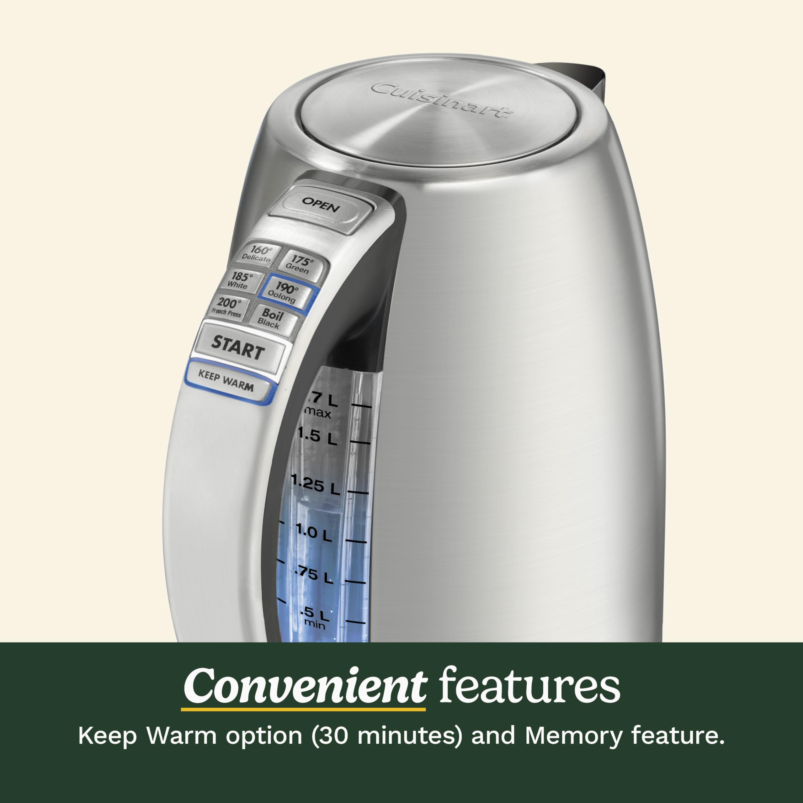 cuisinart-perfectemp-1-7-liter-electric-kettle-1500w-cordless-with-6-preset-temp image 5
