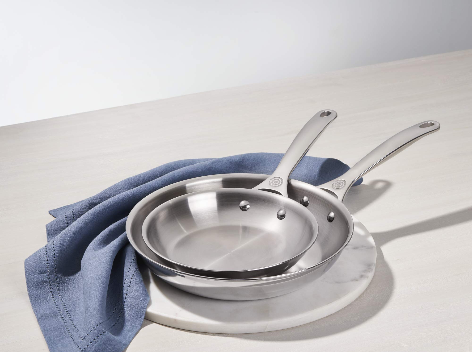 le-creuset-tri-ply-stainless-steel-2-piece-fry-pan-set-8-10 image 3