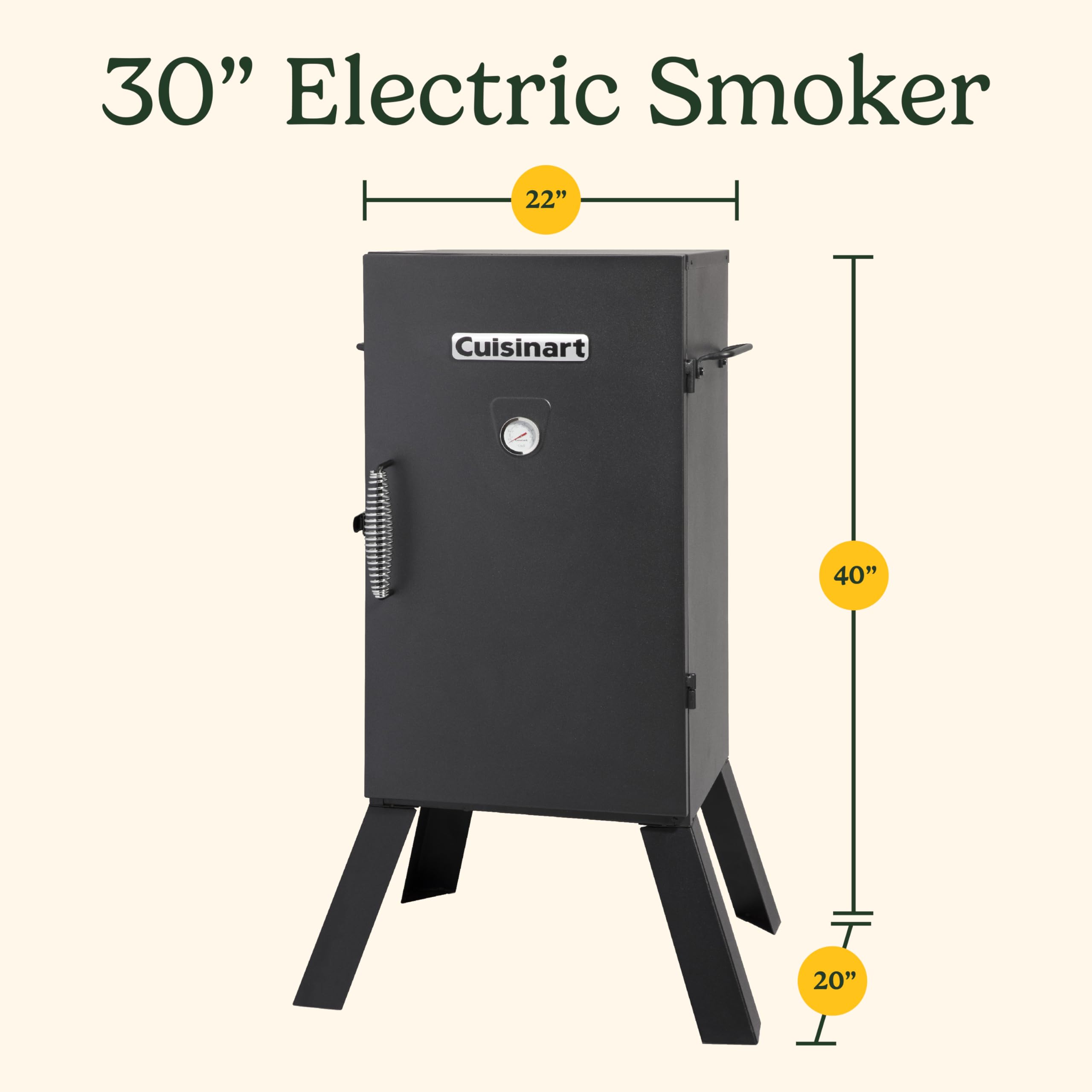 cuisinart-30-electric-smoker-548-sq-in-3-adjustable-chrome-racks-100-400-f-tempe image 2