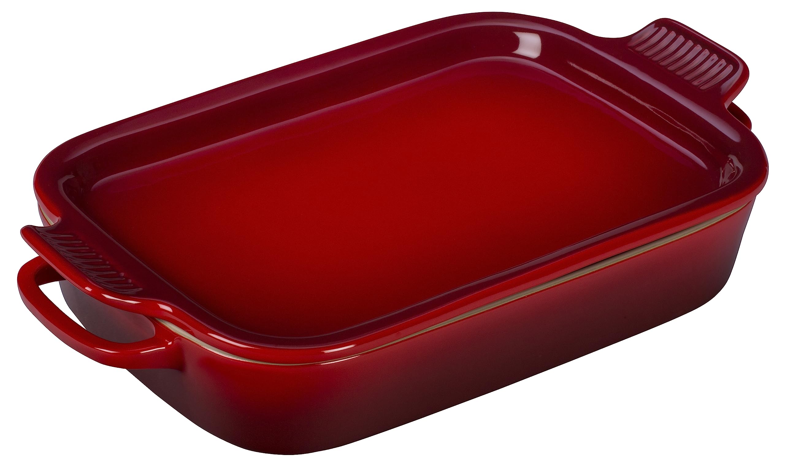 le-creuset-stoneware-rectangular-dish-with-platter-lid-14-3-4-x-9-cerise image 2