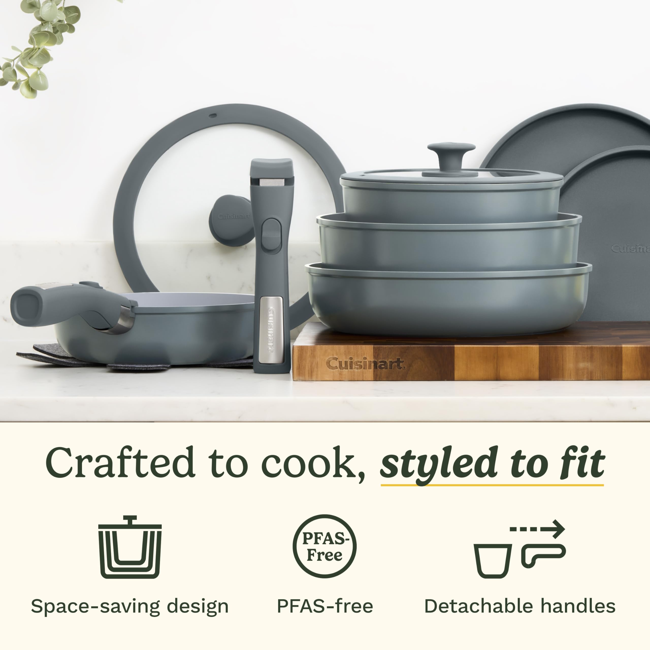 cuisinart-13-piece-clicksmart-nonstick-detachable-handle-ceramic-cookware-set-pu image 2