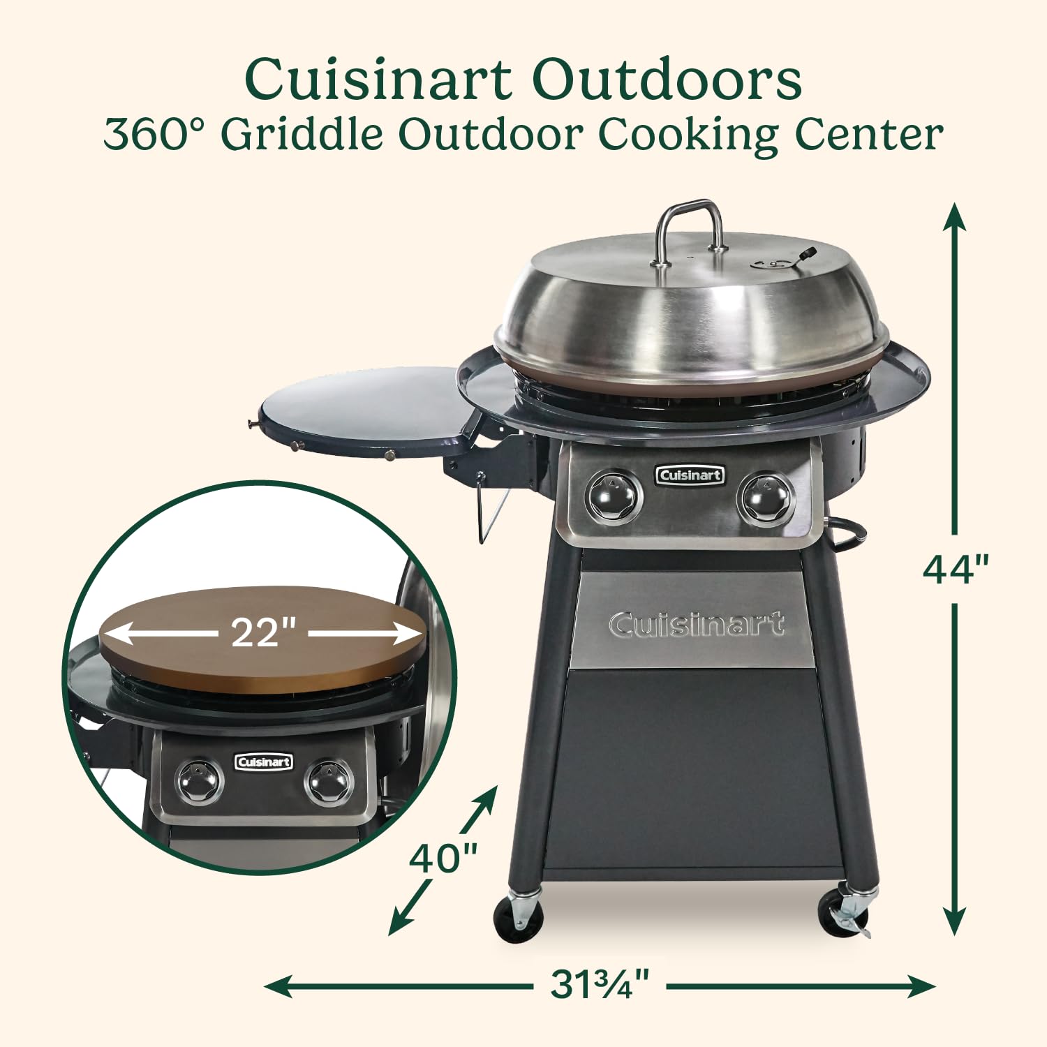 cuisinart-360-griddle-outdoor-cooking-center-22-round-flat-top-grill image 2
