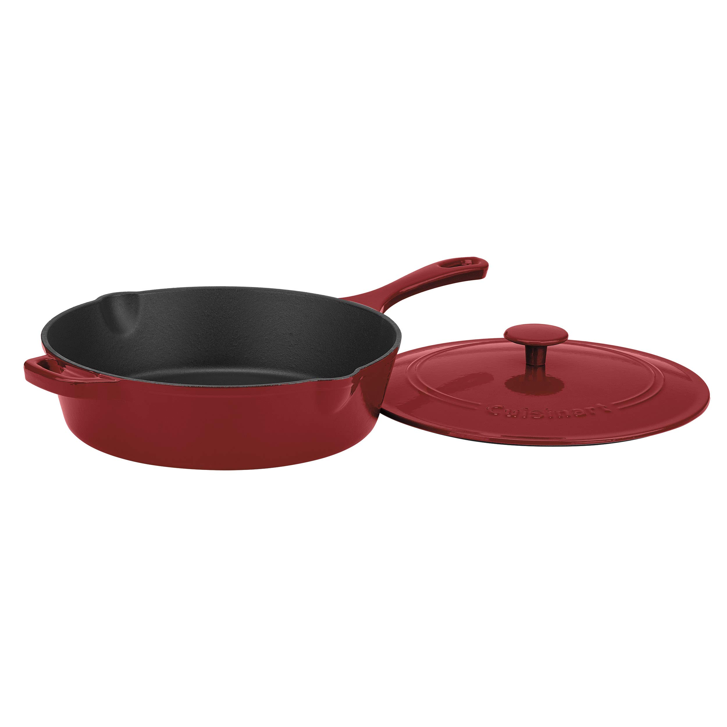 cuisinart-12-inch-cast-iron-chicken-fryer-with-lid-4-5-quart-porcelain-enameled- image 1