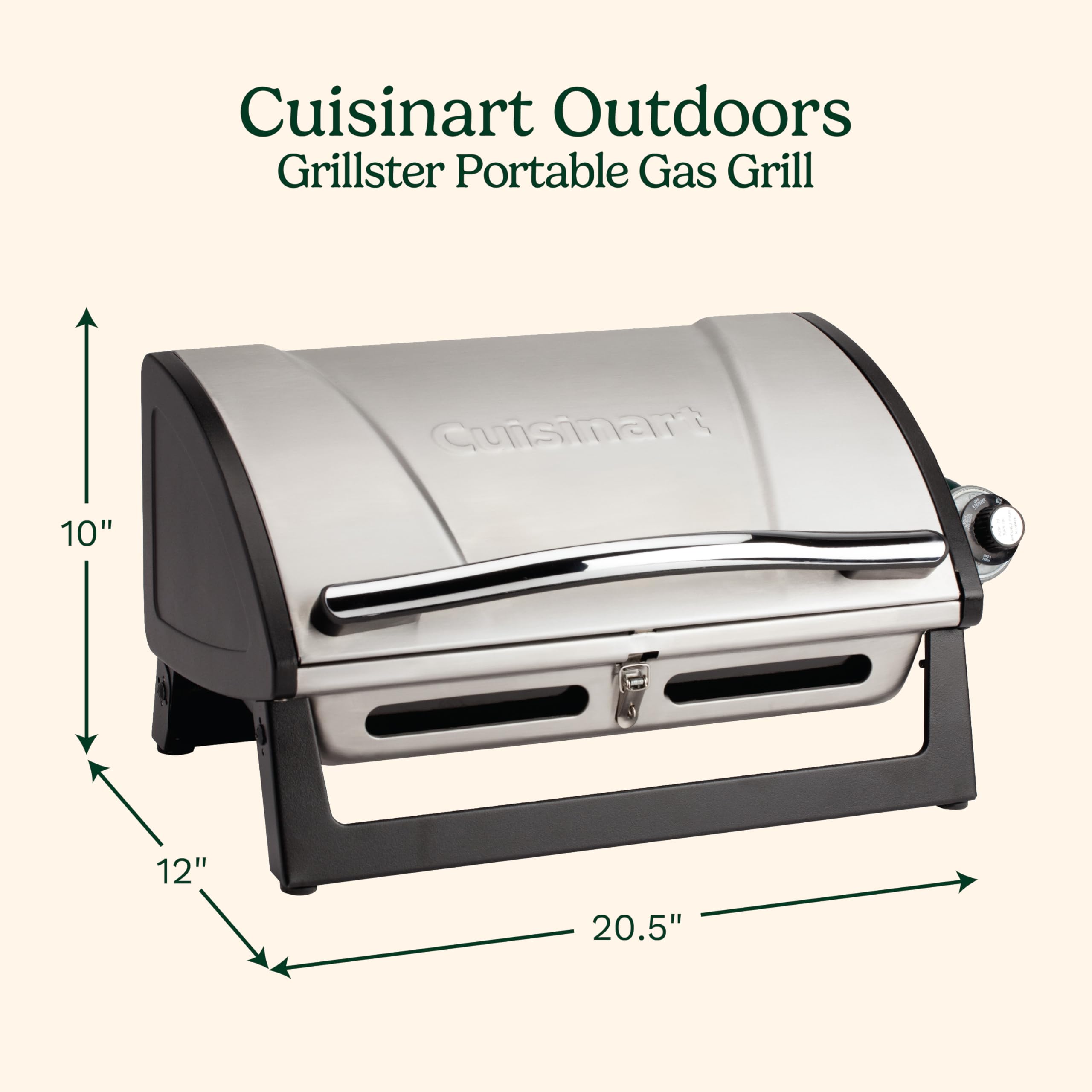 cuisinart-grillster-portable-gas-grill-stainless-steel-8000-btu-dishwasher-safe- image 2