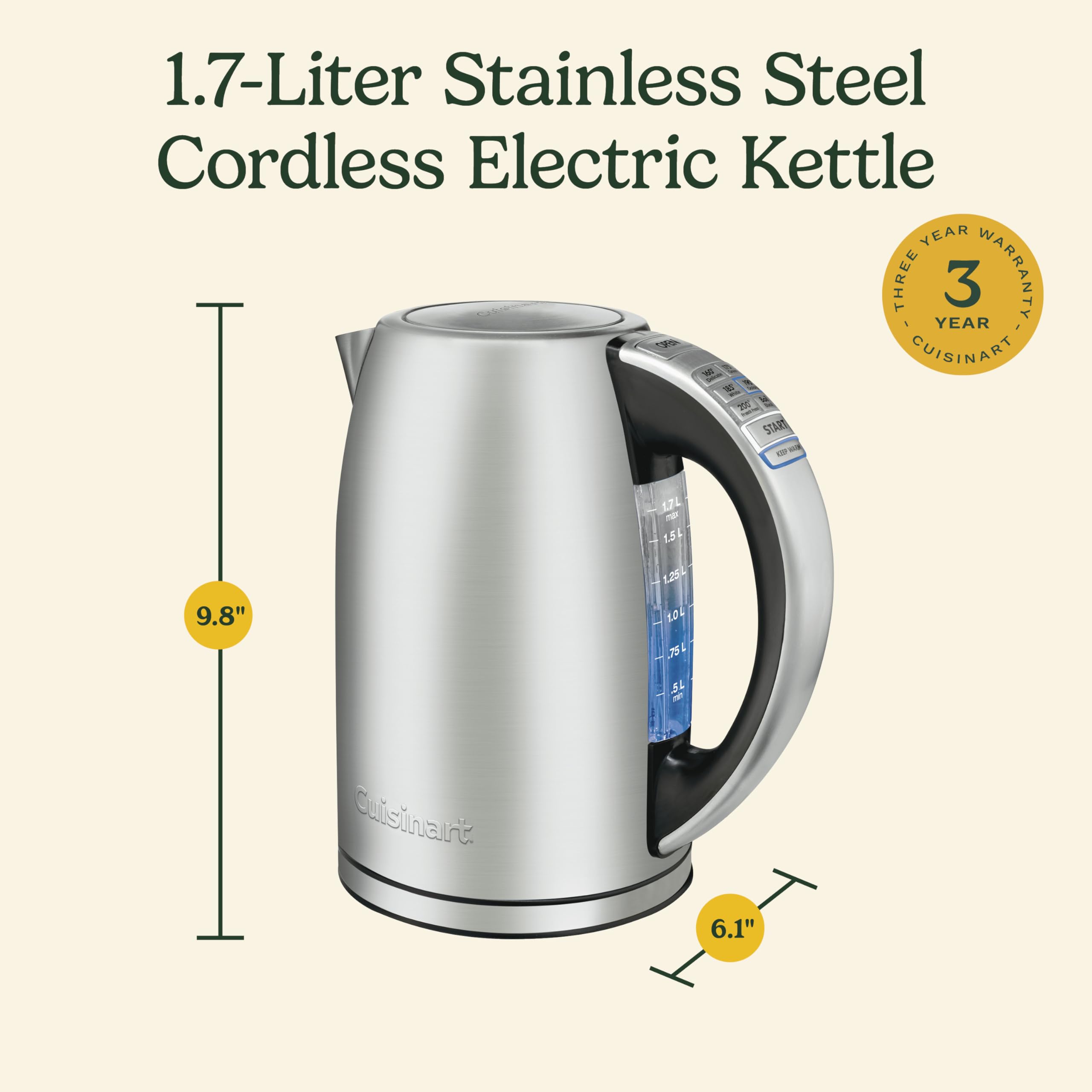 cuisinart-perfectemp-1-7-liter-electric-kettle-1500w-cordless-with-6-preset-temp image 8