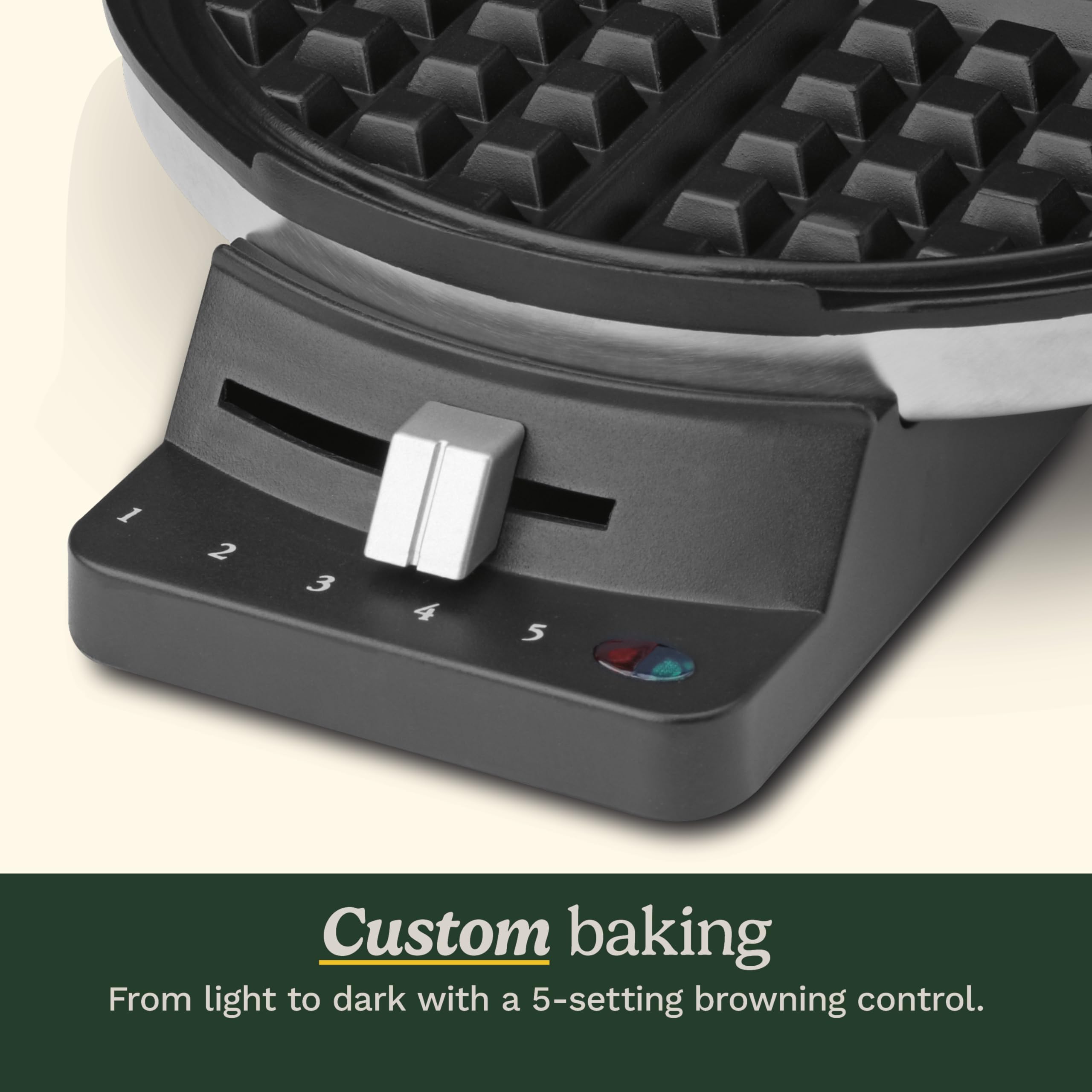 cuisinart-wmr-canas-round-classic-waffle-maker-1250w-5-browning-settings-brushed image 5