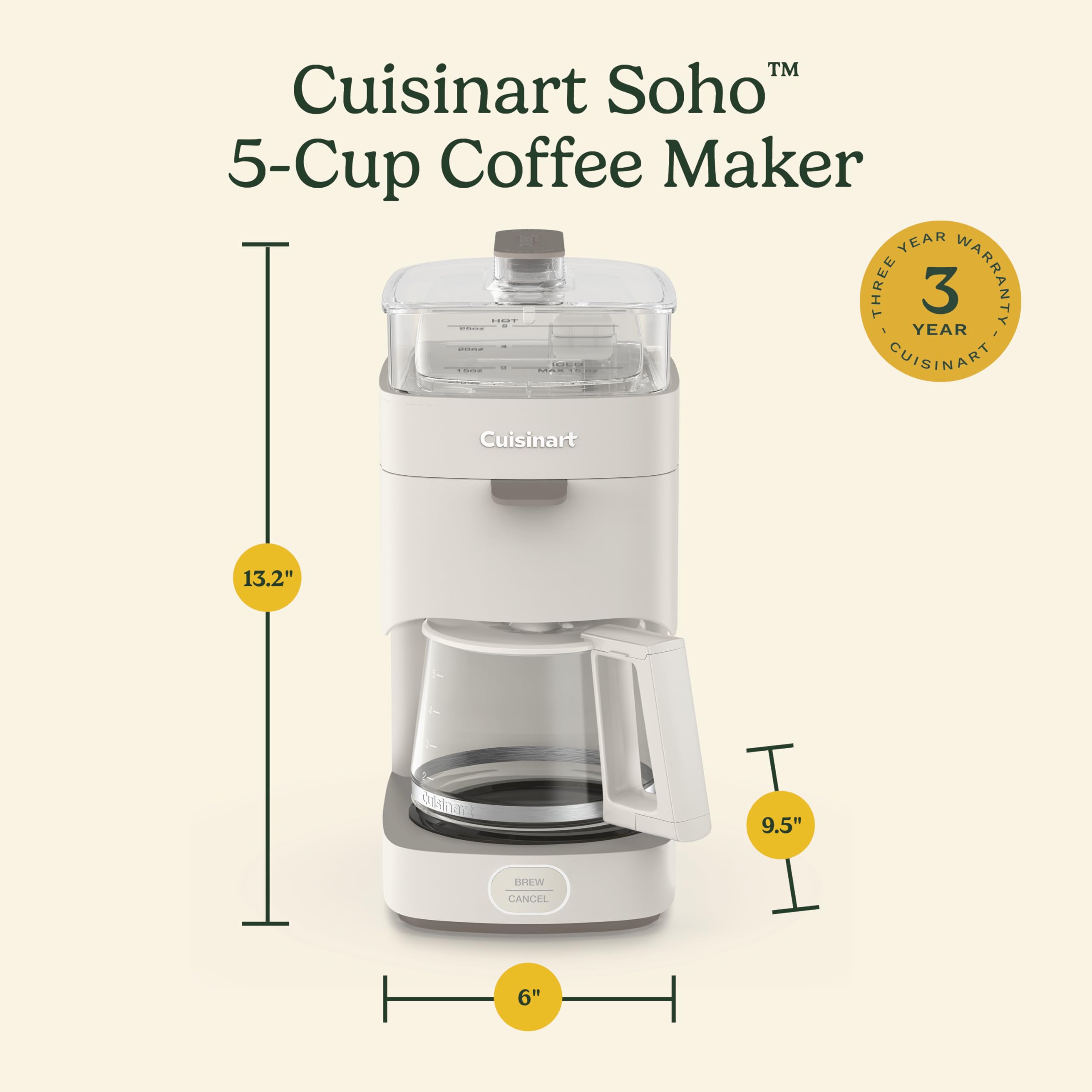 cuisinart-soho-5-cup-coffee-maker-truffle-dcc-5trnas image 6