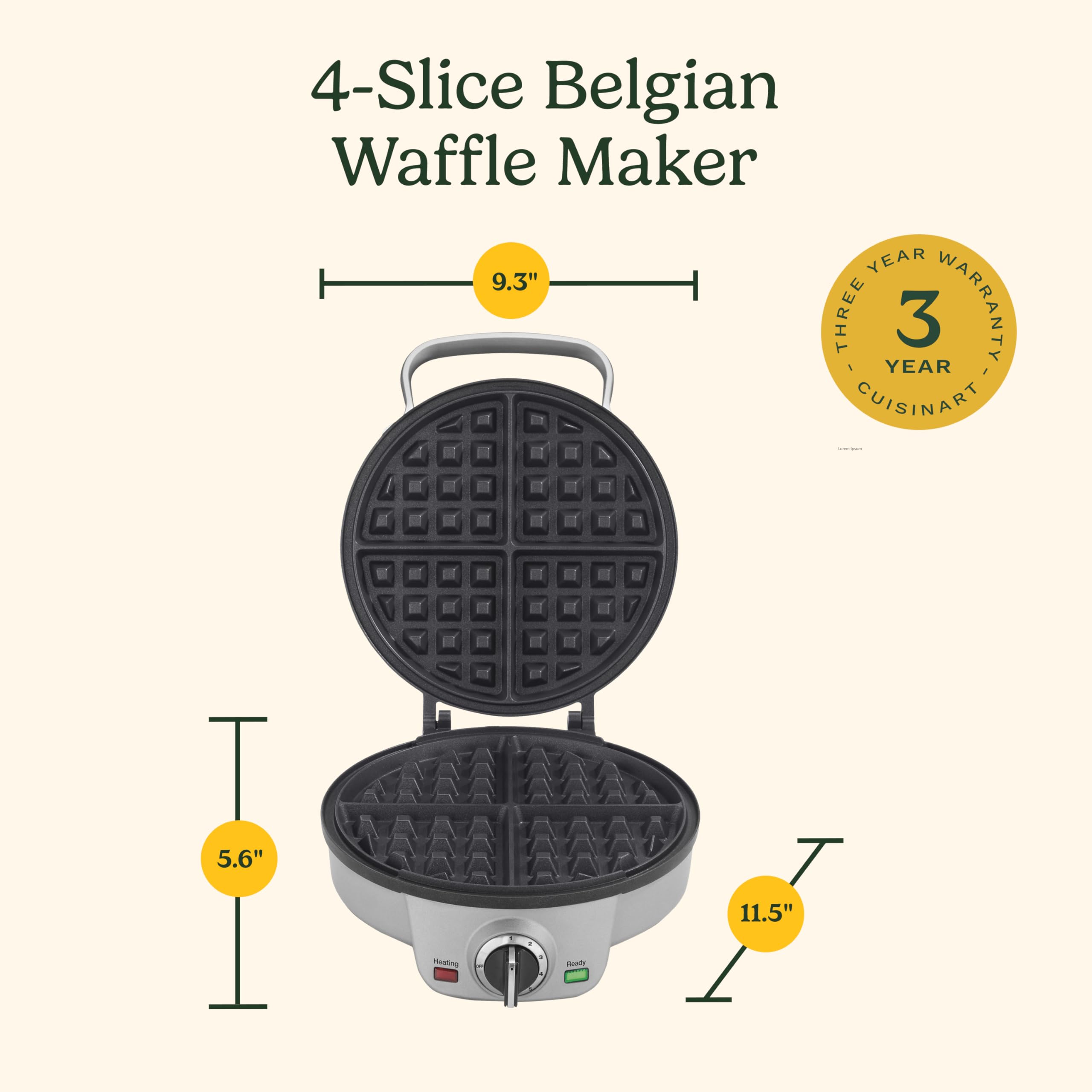 cuisinart-round-belgian-waffle-maker-waf-200p1-6-setting-browning-control-nonsti image 3