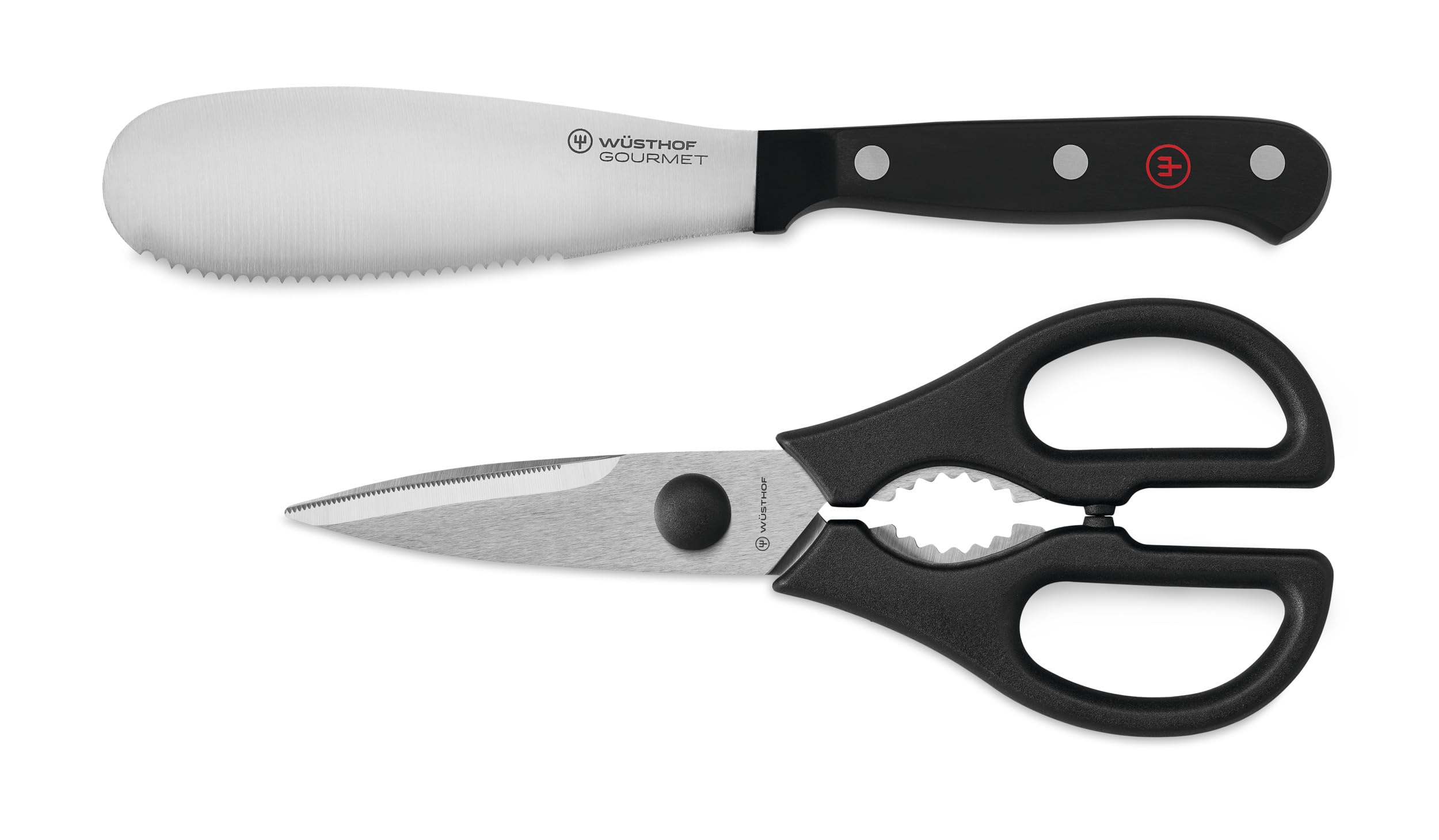 w-sthof-gourmet-2-piece-spreader-and-shear-set-black image 1