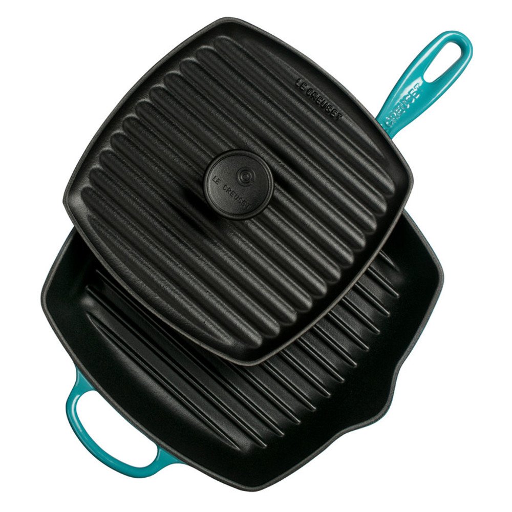 le-creuset-signature-square-skillet-grill-and-panini-press-set-10-25-enameled-ca-2 image 1