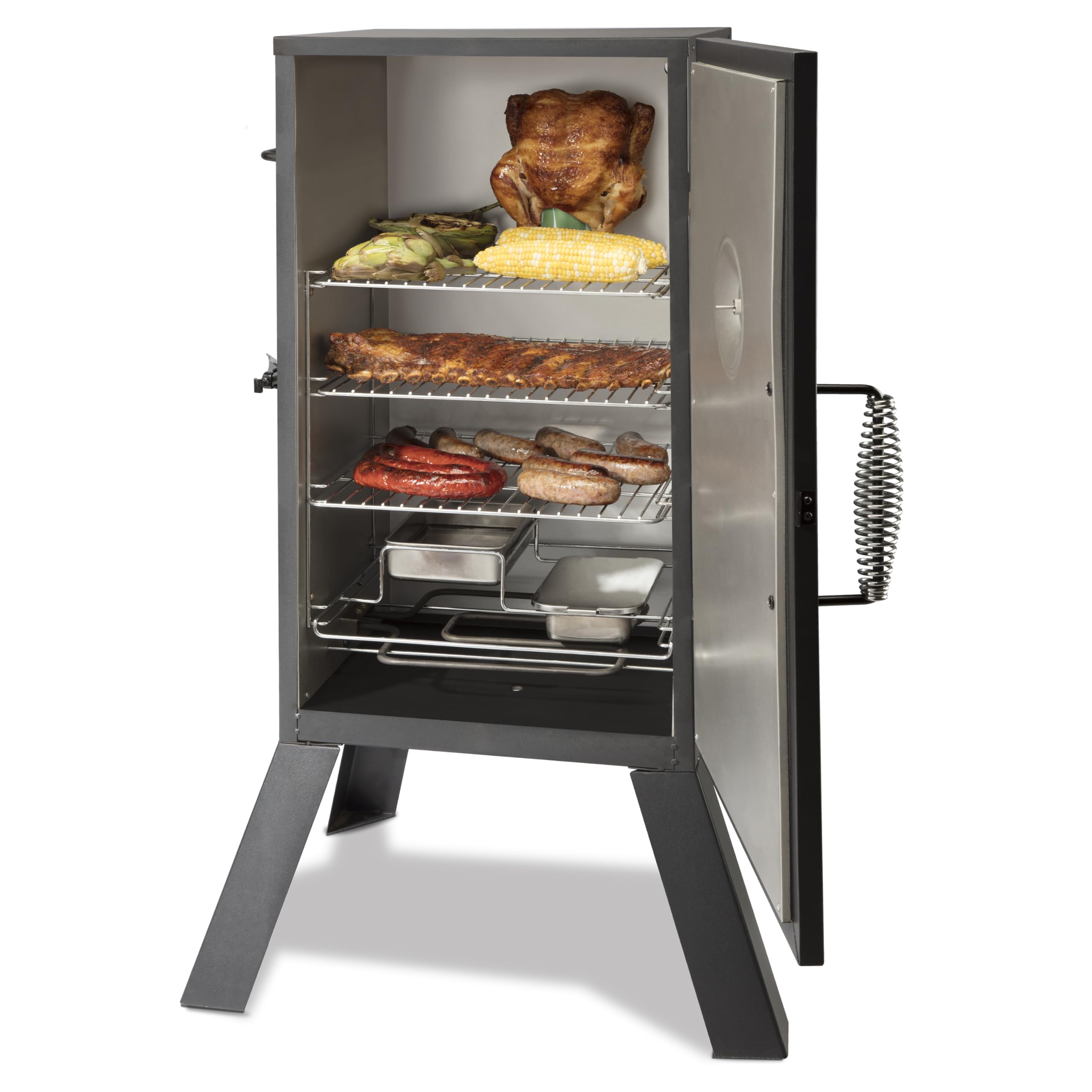 cuisinart-30-electric-smoker-548-sq-in-3-adjustable-chrome-racks-100-400-f-tempe image 8