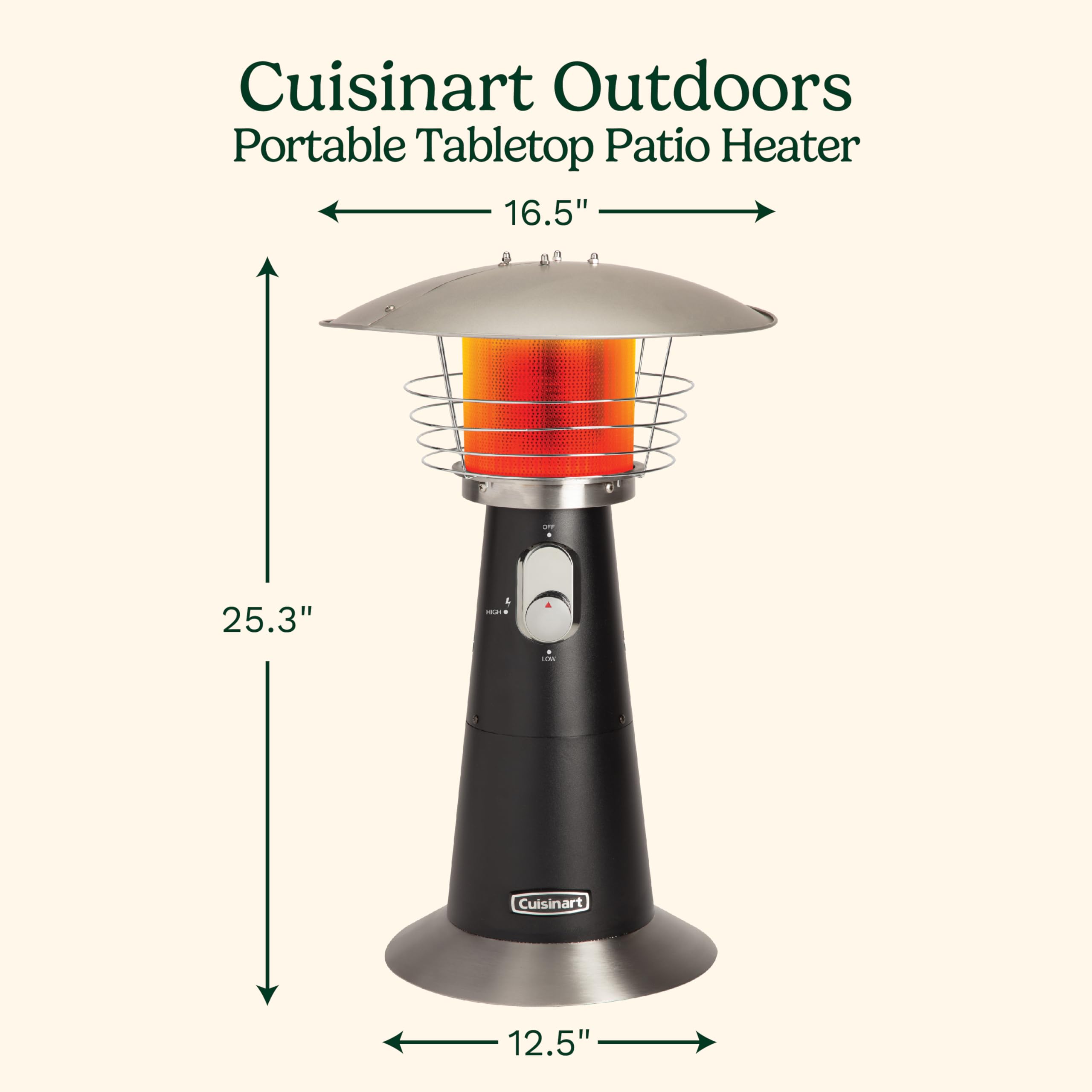 cuisinart-portable-tabletop-patio-heater-11-000-btu-black image 2