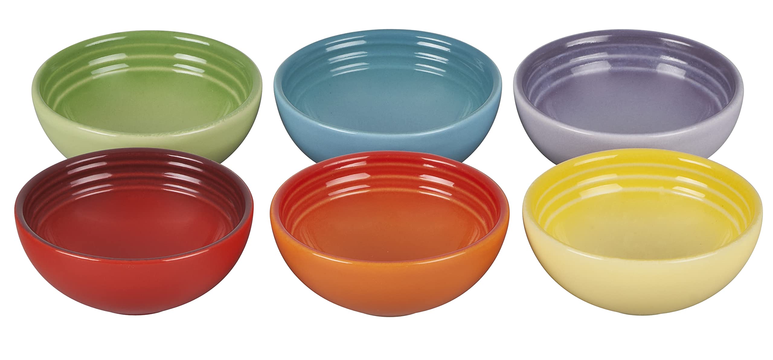 le-creuset-vancouver-2-oz-pinch-bowls-set-of-6-multi-colored-stoneware-gift-box image 1