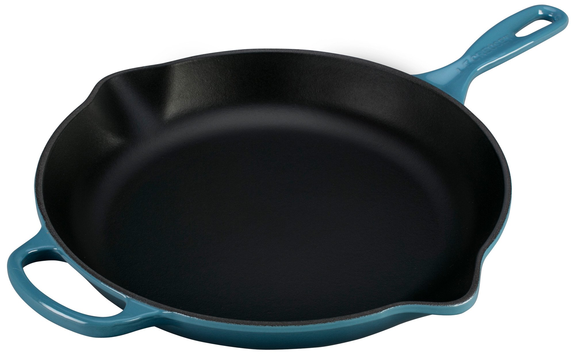 le-creuset-signature-enameled-cast-iron-11-75-iron-handle-skillet-marine image 2