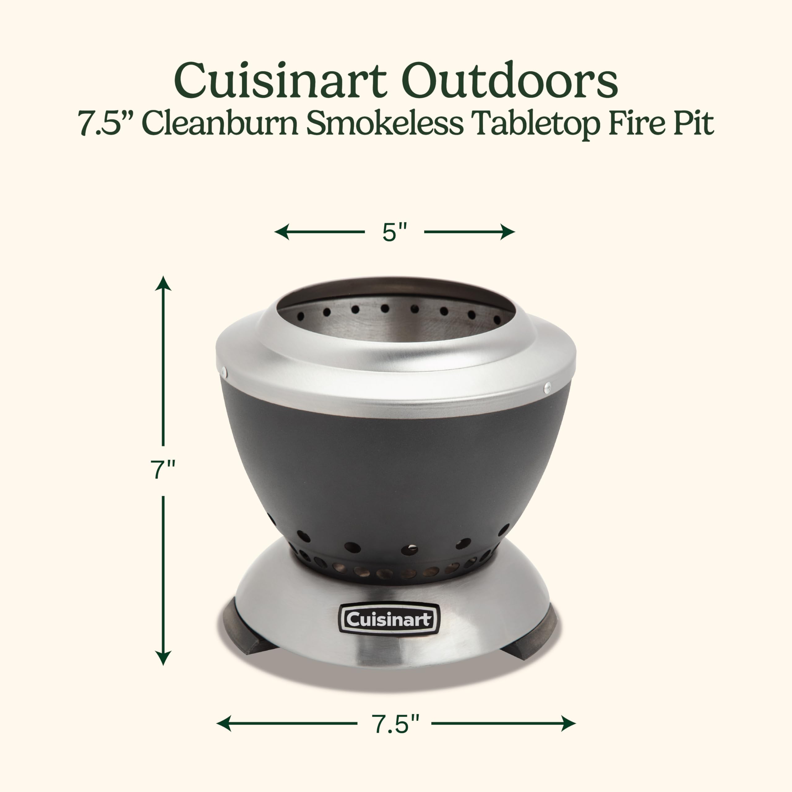 cuisinart-cleanburn-smokeless-tabletop-fire-pit-7-5-portable-stainless-steel-fir image 2
