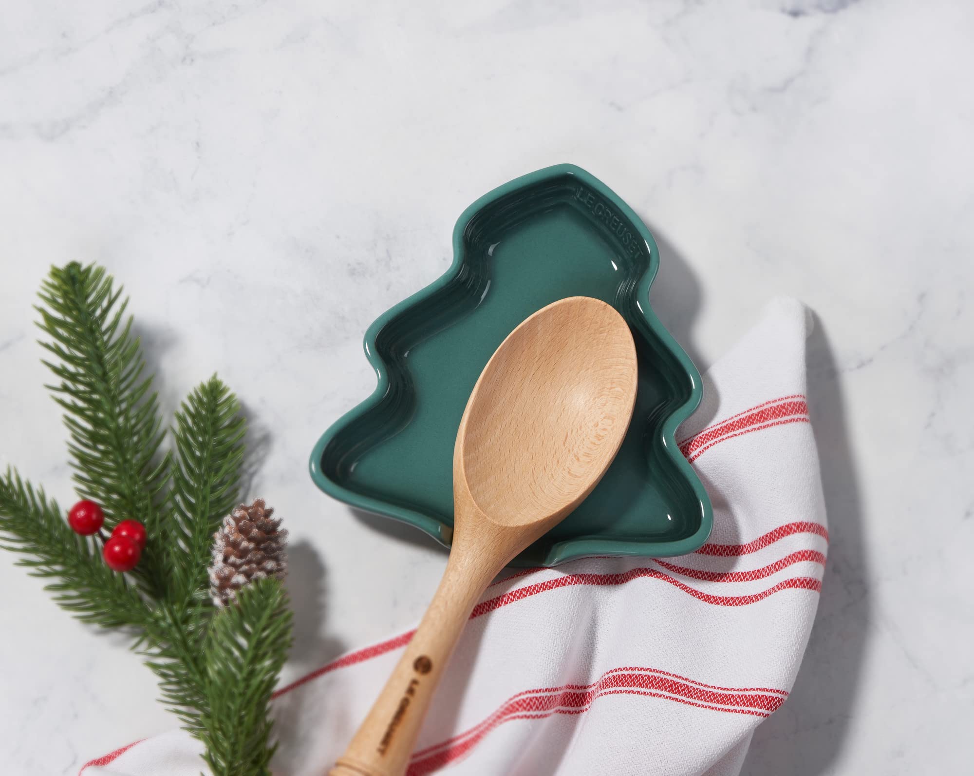 le-creuset-no-l-collection-stoneware-holiday-tree-spoon-rest-white image 4