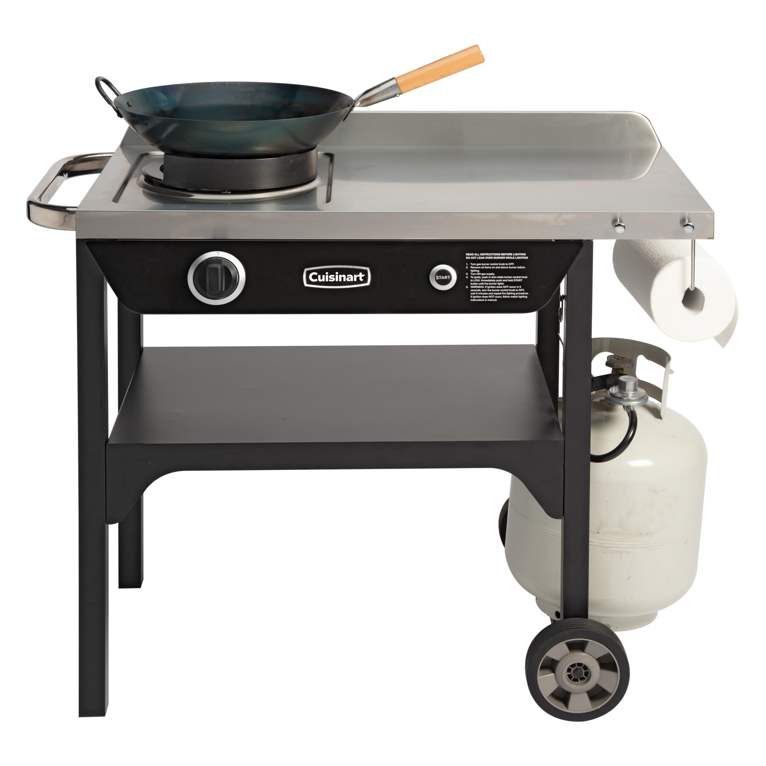 cuisinart-outdoor-wok-station-with-50-000-btu-burner-14-carbon-steel-wok-prep-ta image 1