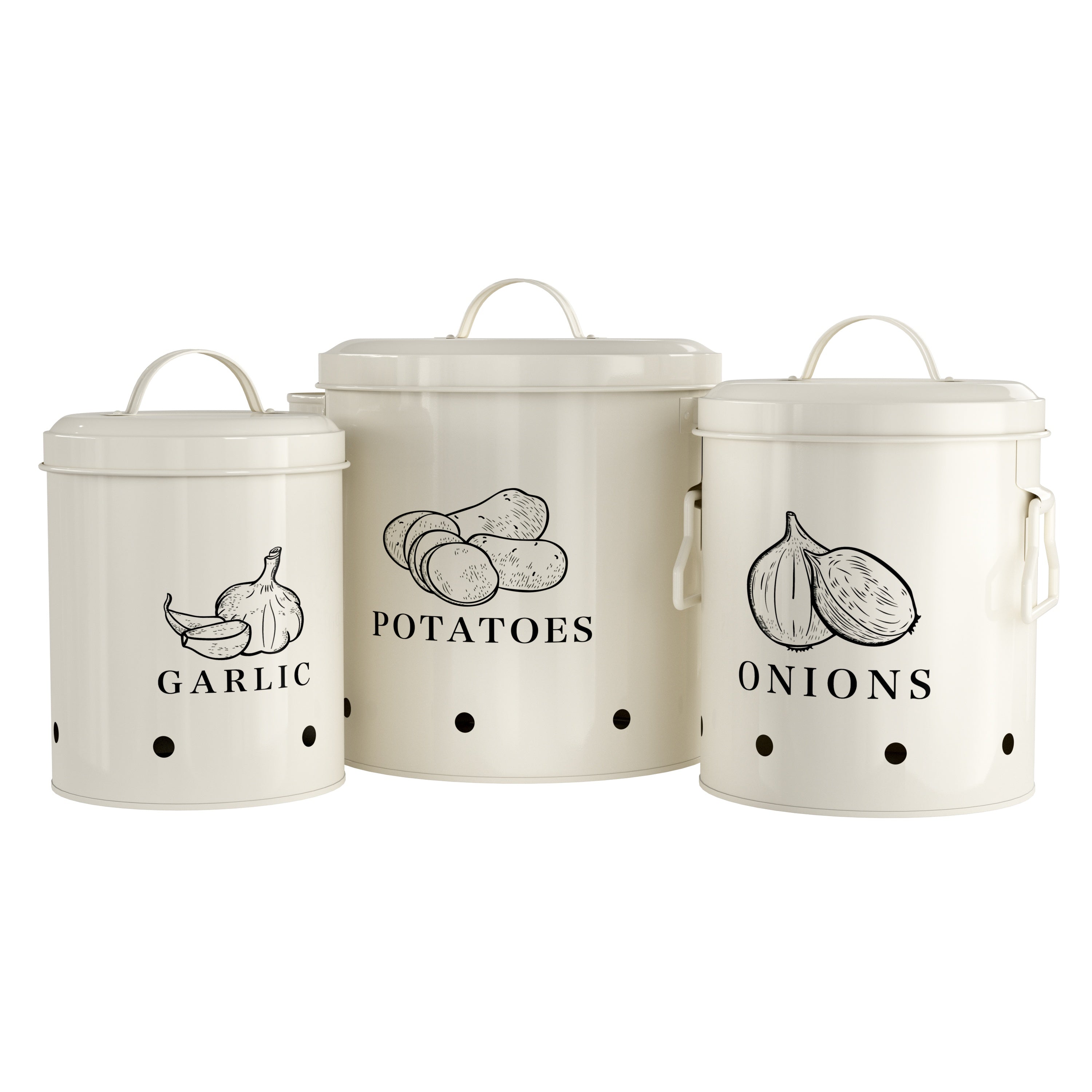 kook-farmhouse-collection-potato-onion-garlic-kitchen-storage-canisters-metal-se image 1