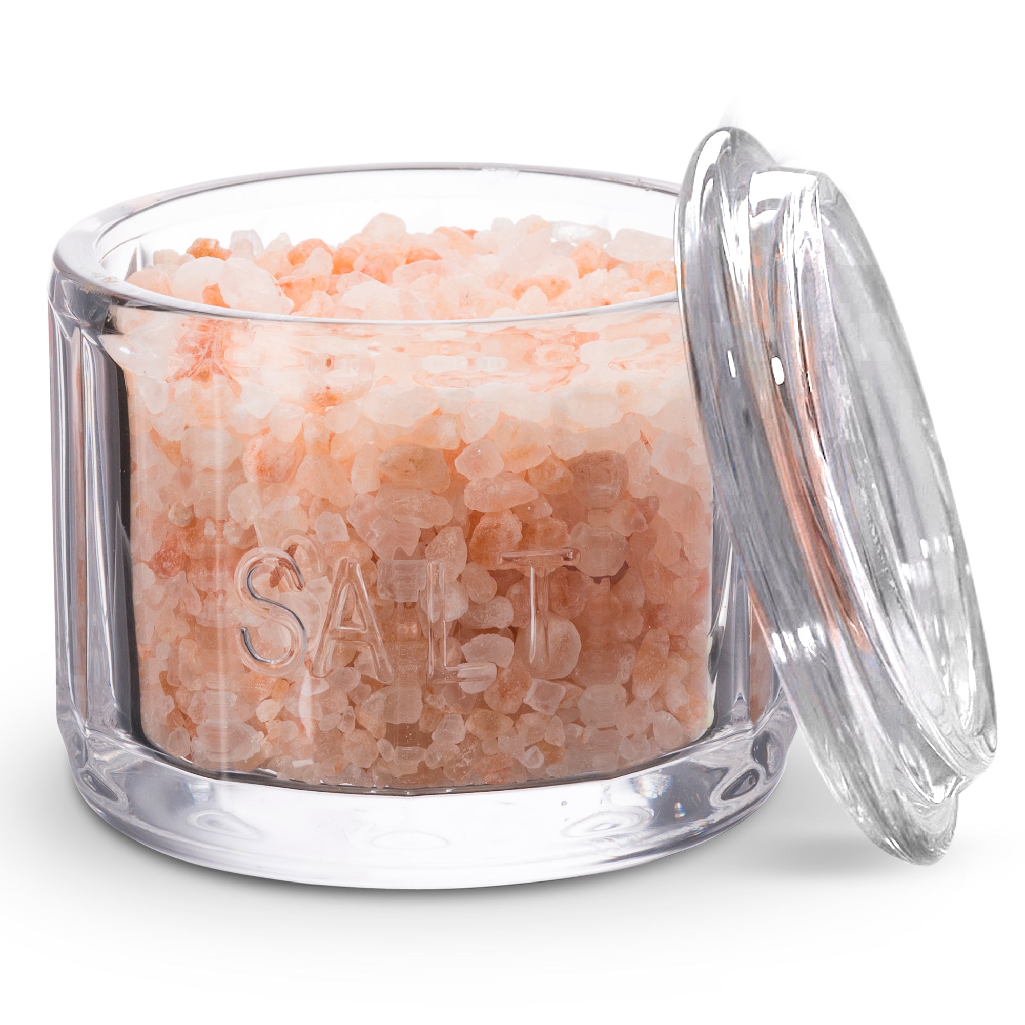 kook-round-glass-salt-cellar-with-lid-10-oz-embossed-design image 2
