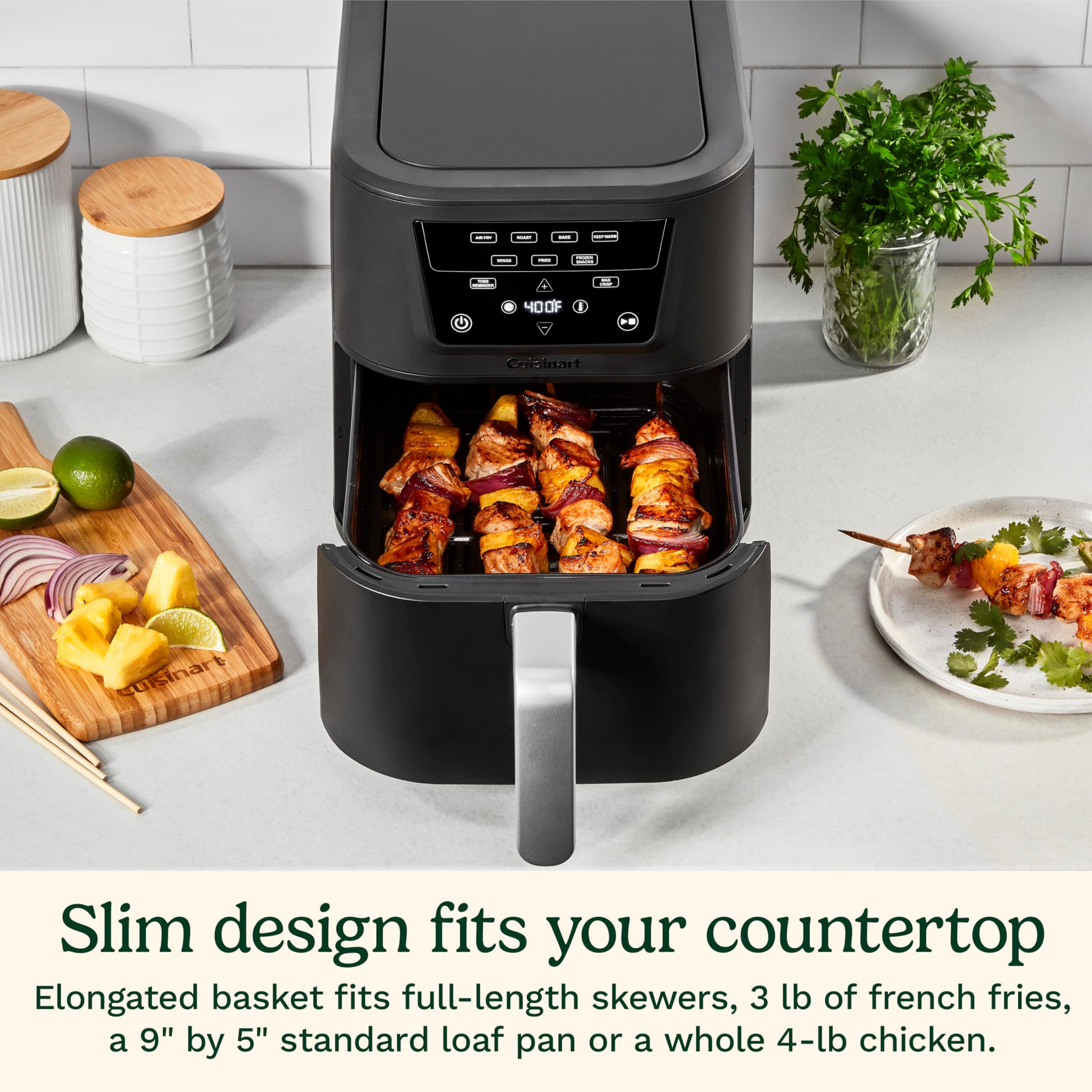 cuisinart-compactmax-8-quart-basket-air-fryer-4-in-1-compact-ceramic-countertop- image 3