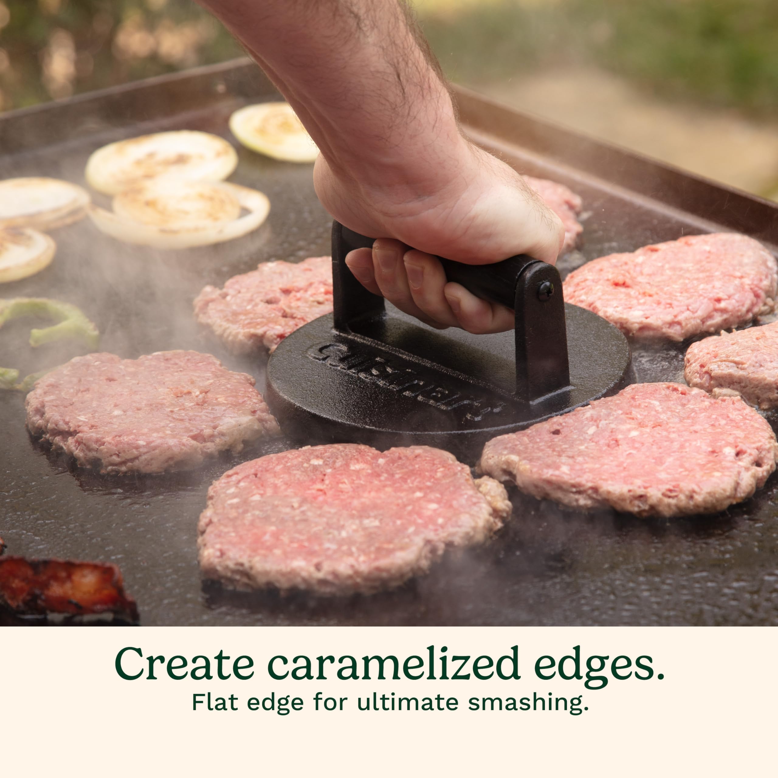 cuisinart-6-5-cast-iron-smashed-burger-press-heavy-duty-round-flat-edge-grill-pr image 4