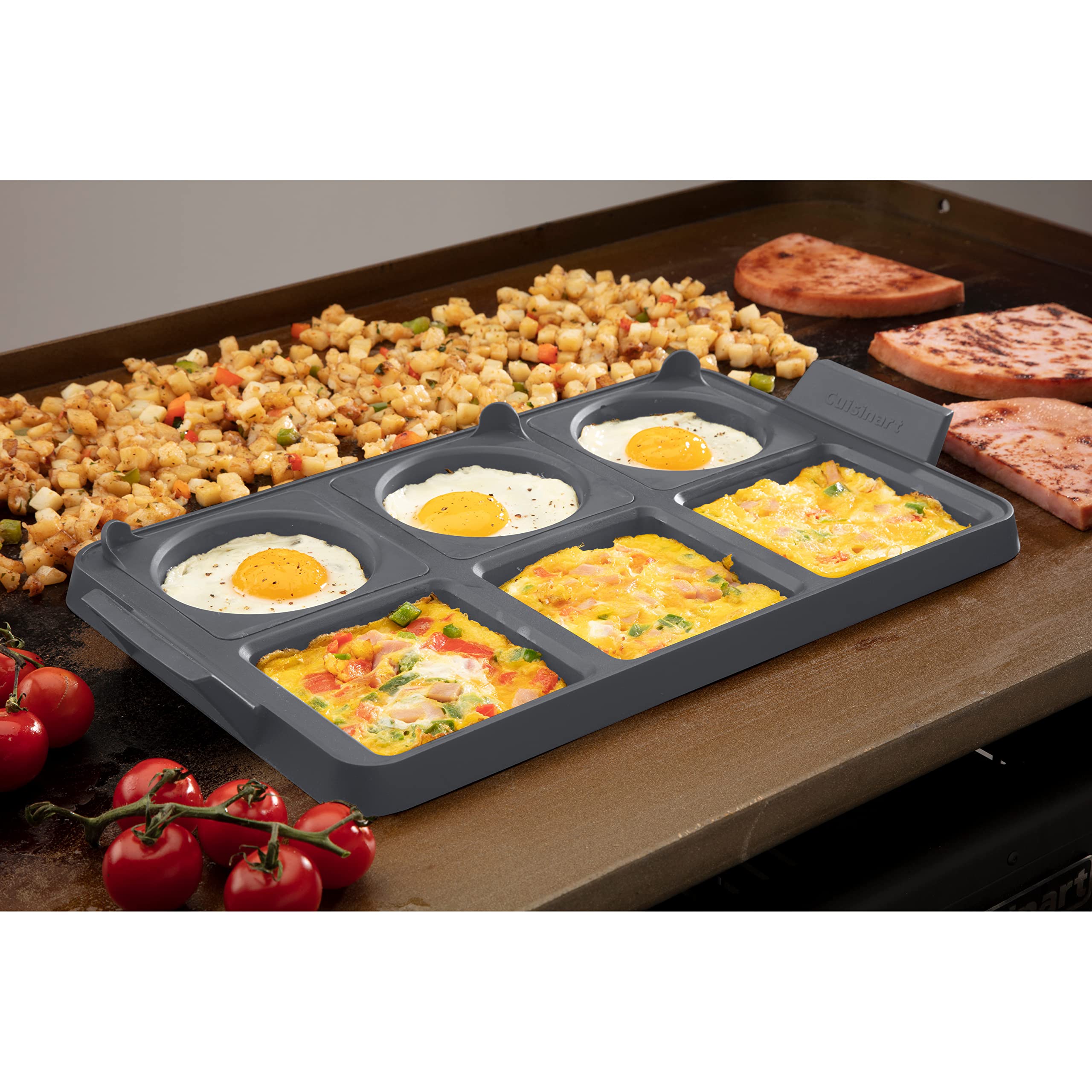 cuisinart-cgr-600-7-piece-griddle-egg-ring-tray-silicone-removable-rings image 3