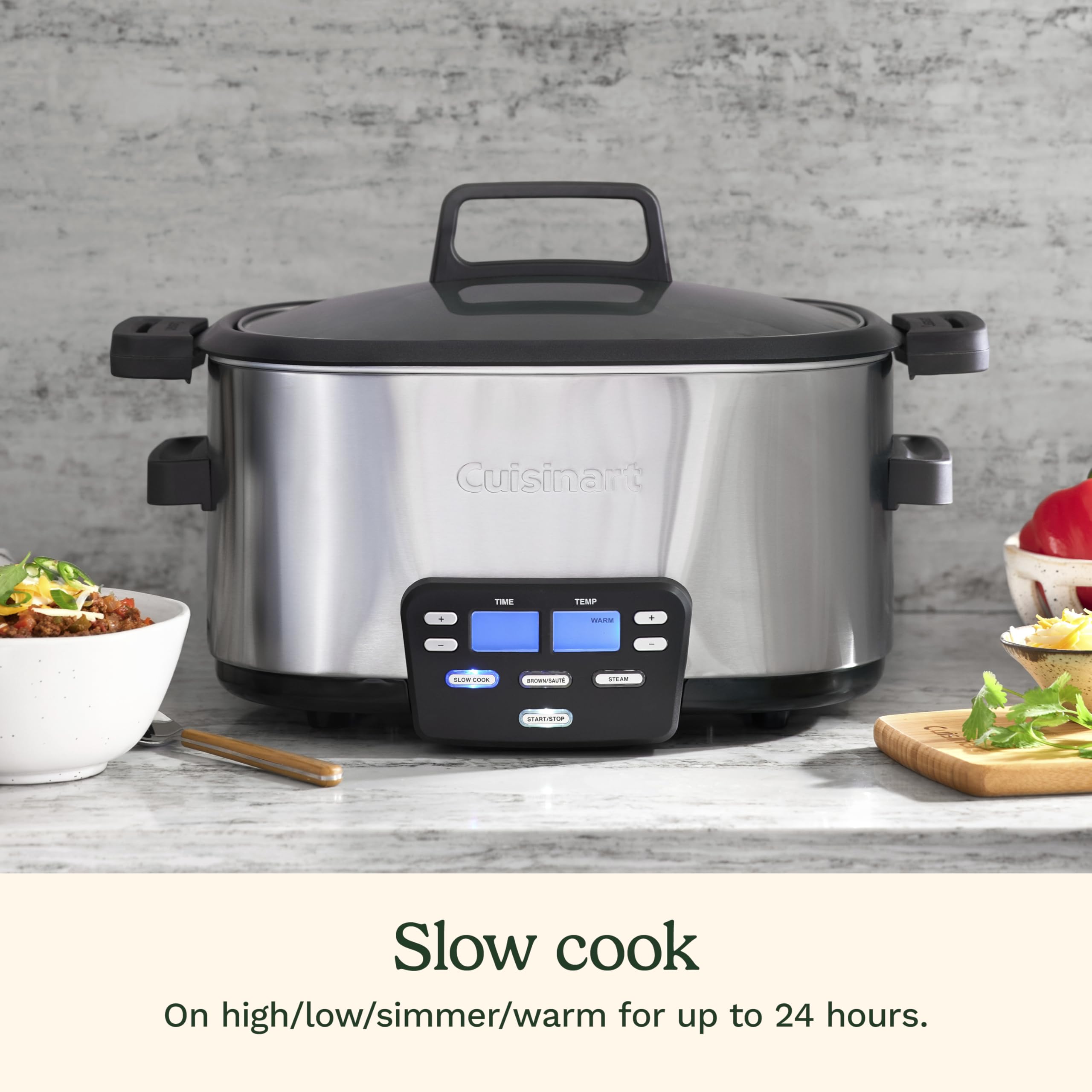 cuisinart-3-in-1-cook-central-6-quart-multi-cooker-msc-600nas-slow-cooker-brown- image 3