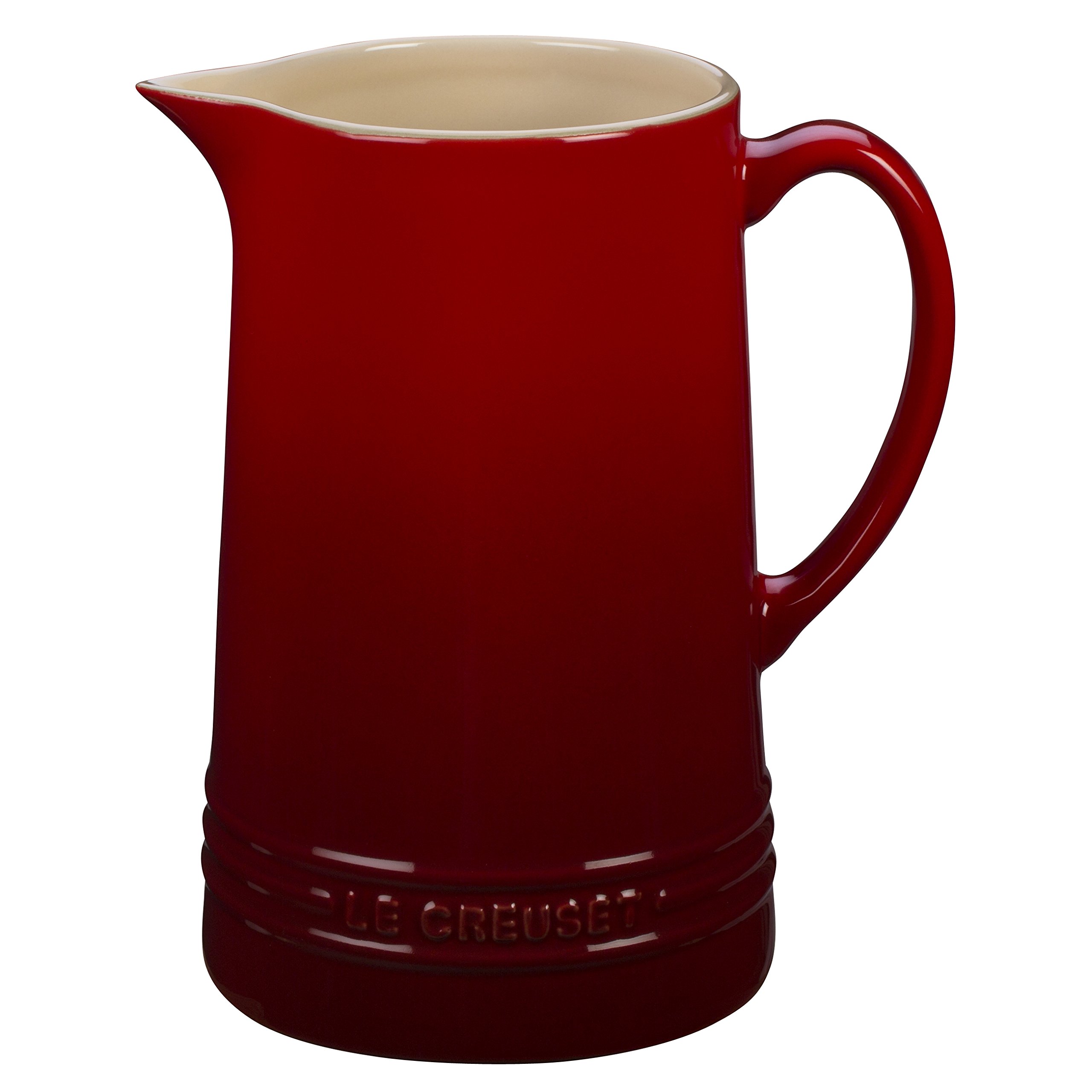 le-creuset-stoneware-pitcher-1-6-qt-cerise image 1