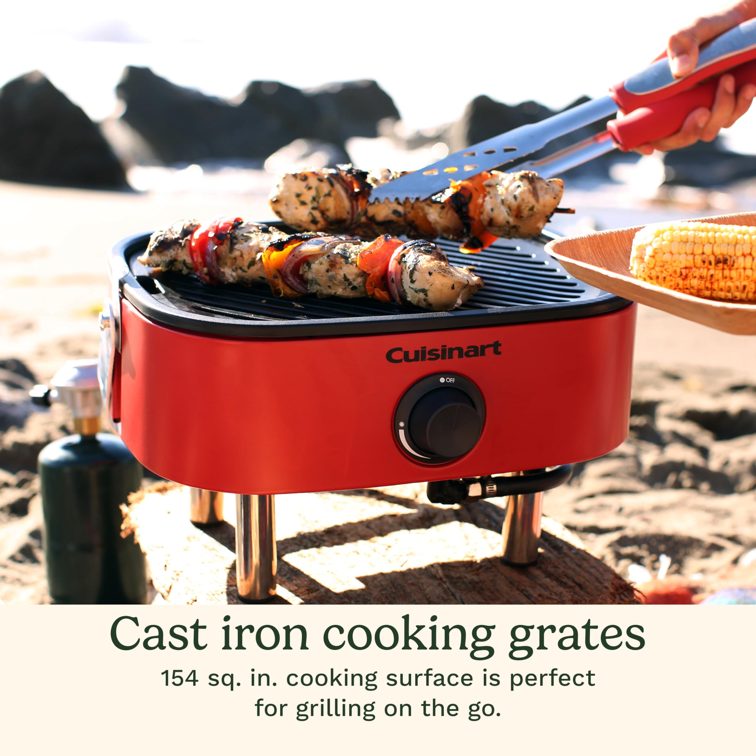cuisinart-venture-portable-gas-grill-with-cutting-board-lid-154-sq-in-cast-iron- image 5