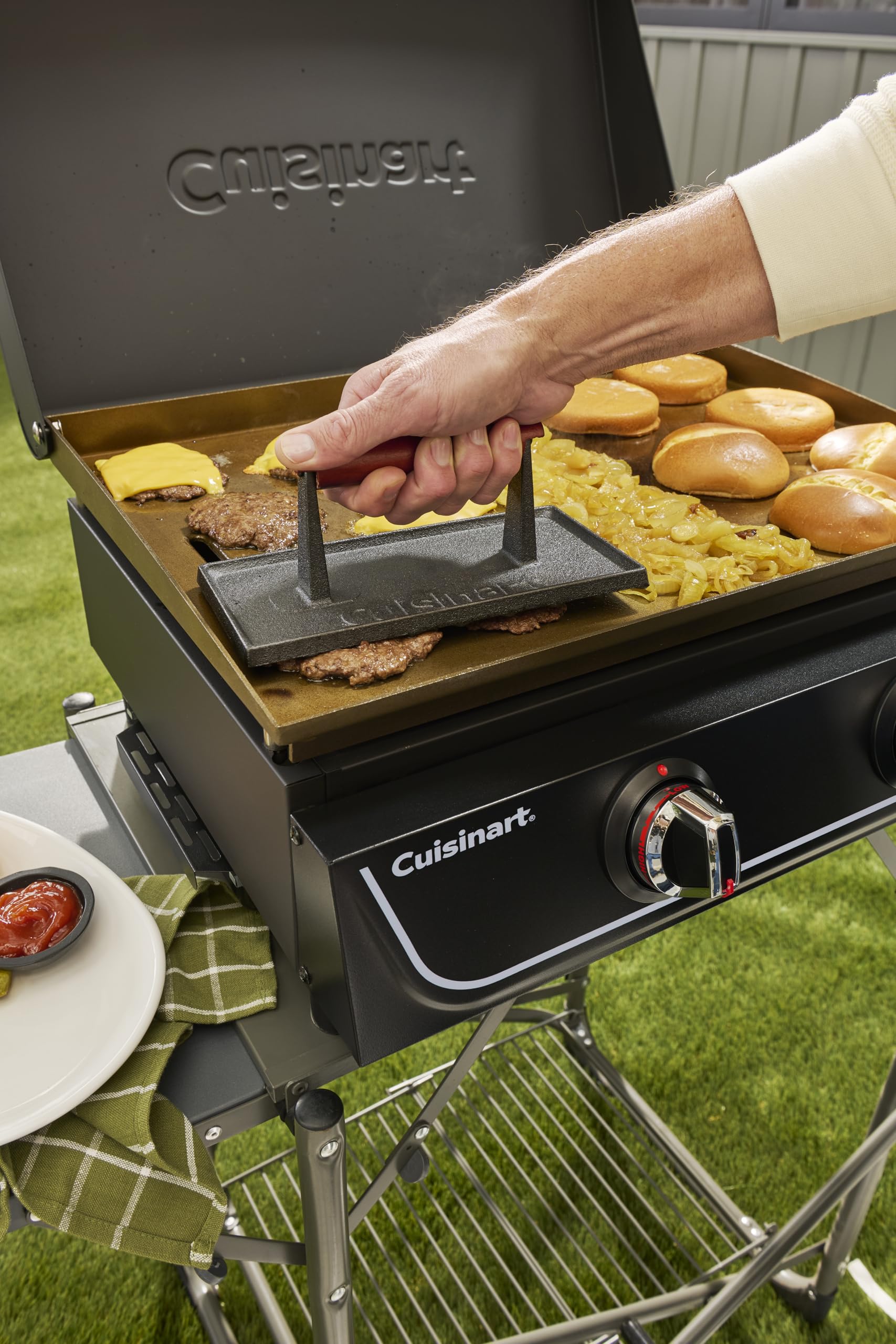 cuisinart-cast-iron-grill-press-with-wooden-handle-heavy-duty-nonstick-rectangle image 7