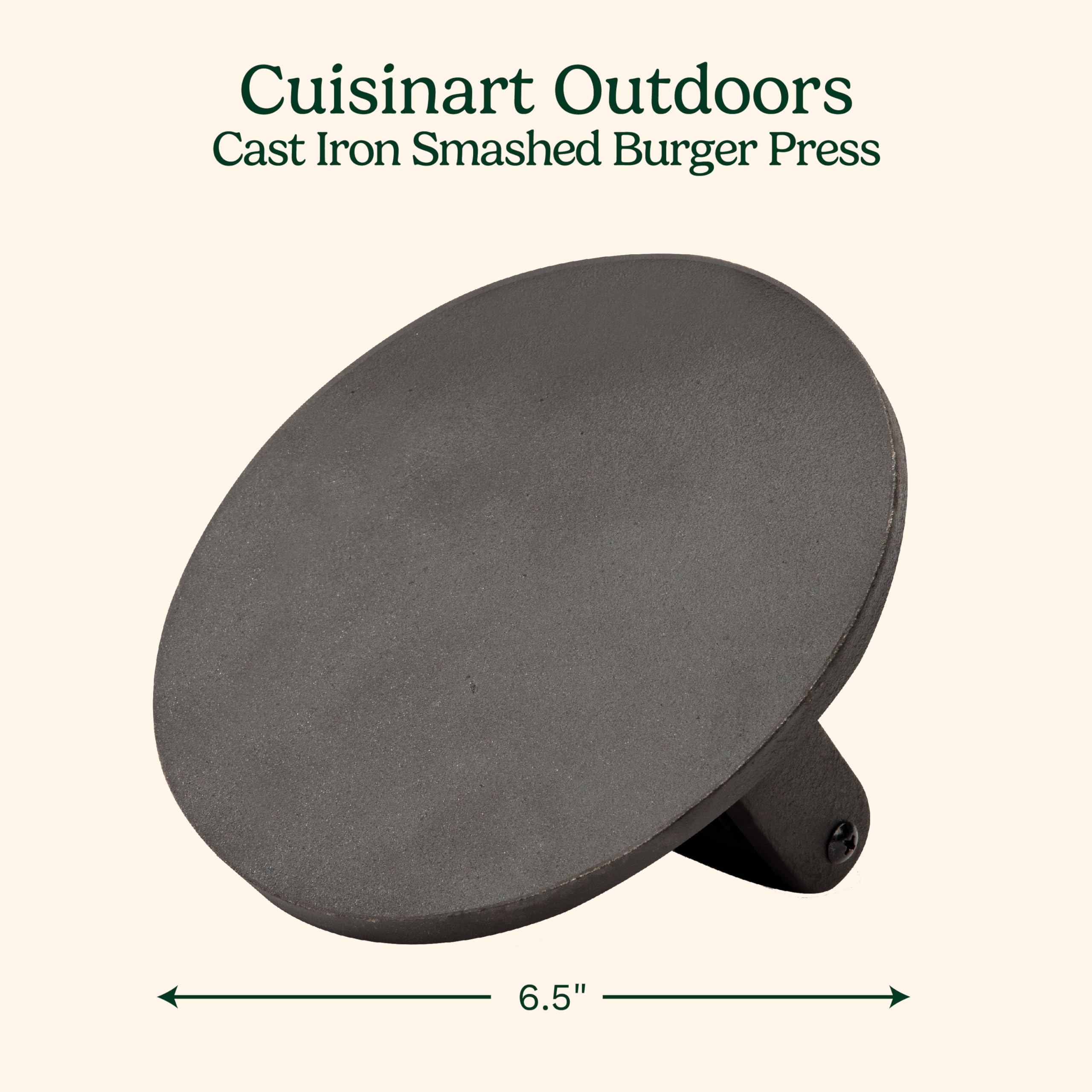 cuisinart-6-5-cast-iron-smashed-burger-press-heavy-duty-round-flat-edge-grill-pr image 2
