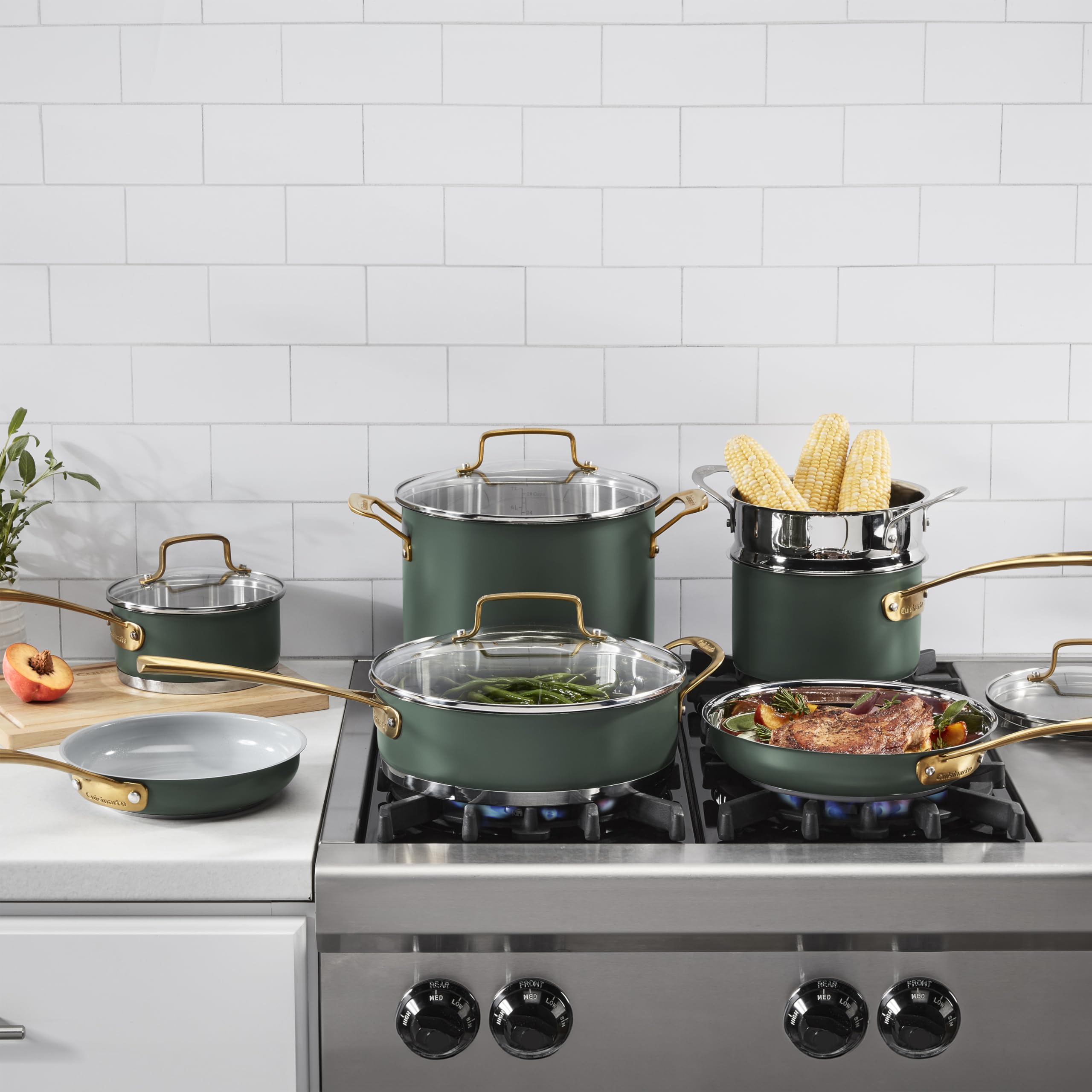 cuisinart-cookware-set-11-piece-stainless-steel-pots-and-pans-with-nonstick-skil image 2