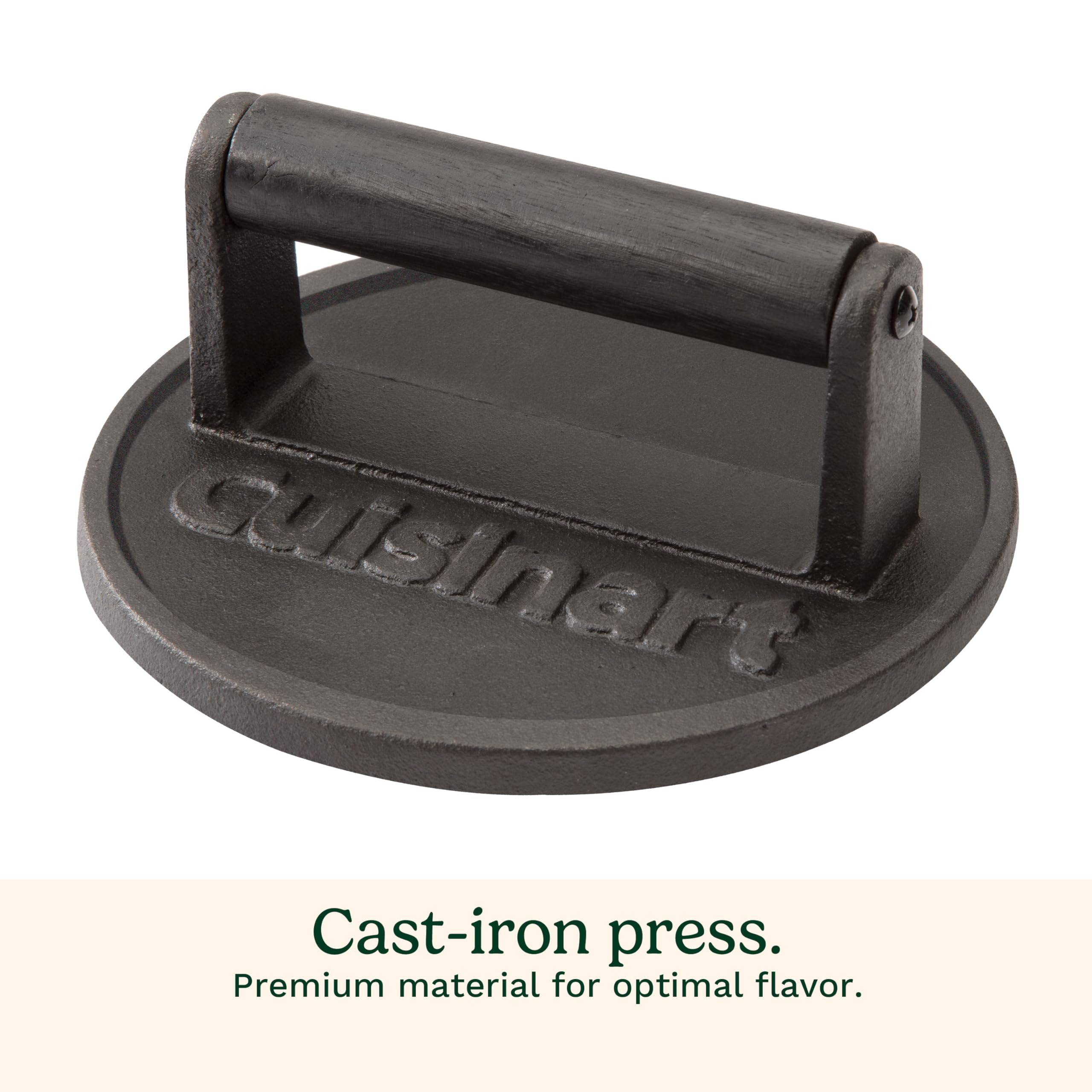 cuisinart-6-5-cast-iron-smashed-burger-press-heavy-duty-round-flat-edge-grill-pr image 3
