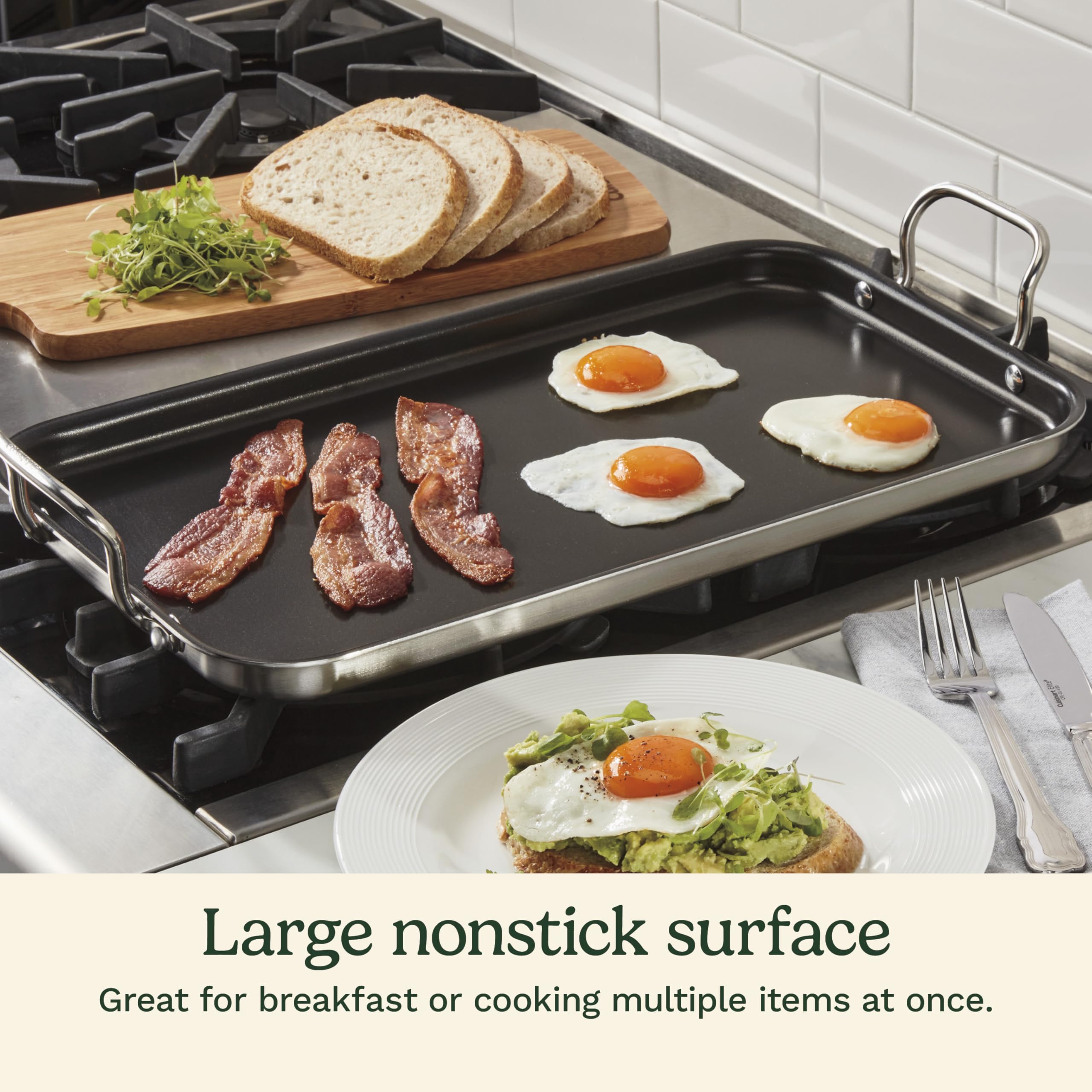 cuisinart-mcp45-25nsp1-griddle-skillet-nonstick-double-burner-10x18-with-heat-su image 2
