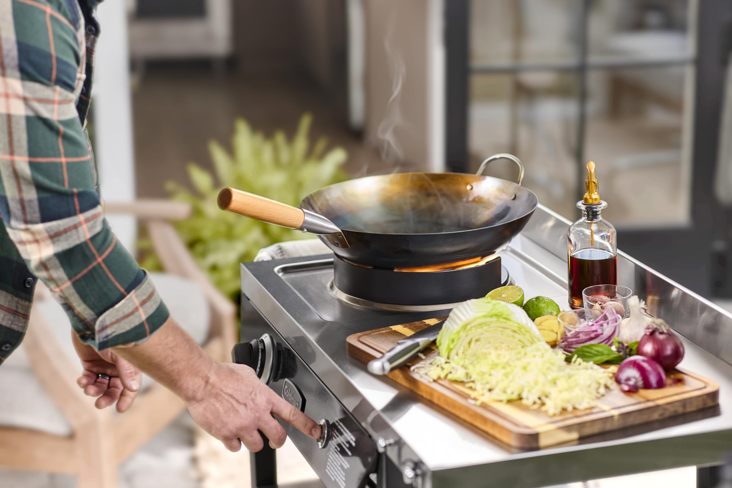 cuisinart-outdoor-wok-station-with-50-000-btu-burner-14-carbon-steel-wok-prep-ta image 7