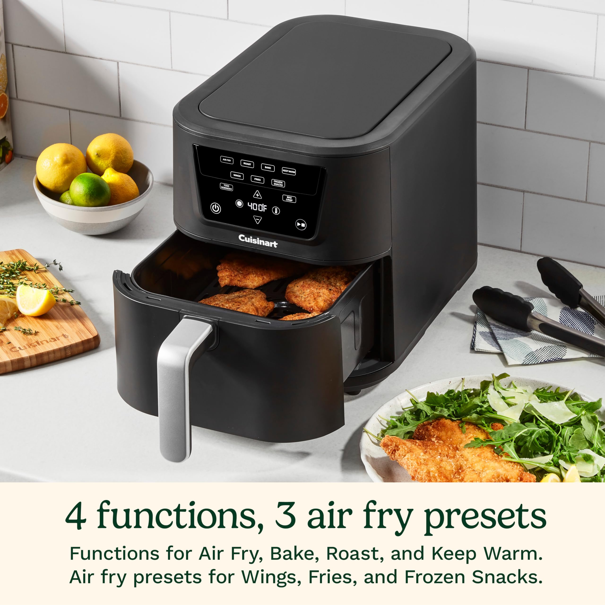 cuisinart-compactmax-8-quart-basket-air-fryer-4-in-1-compact-ceramic-countertop- image 2