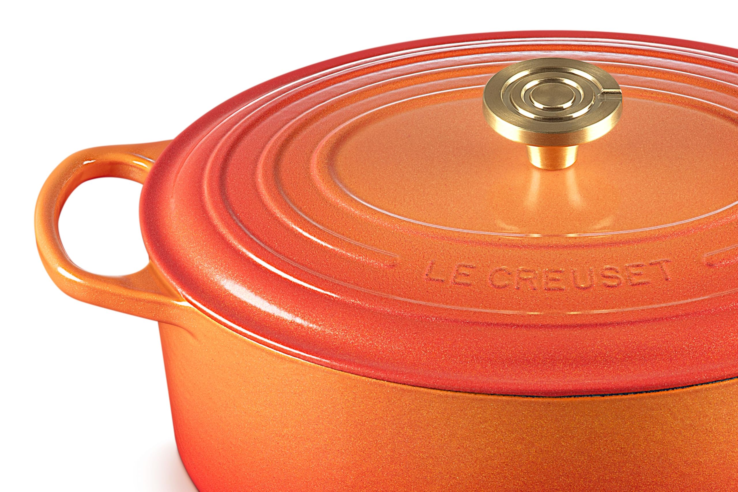 le-creuset-signature-oval-dutch-oven-15-5-qt-flamme-doree-with-crucible-knob image 2
