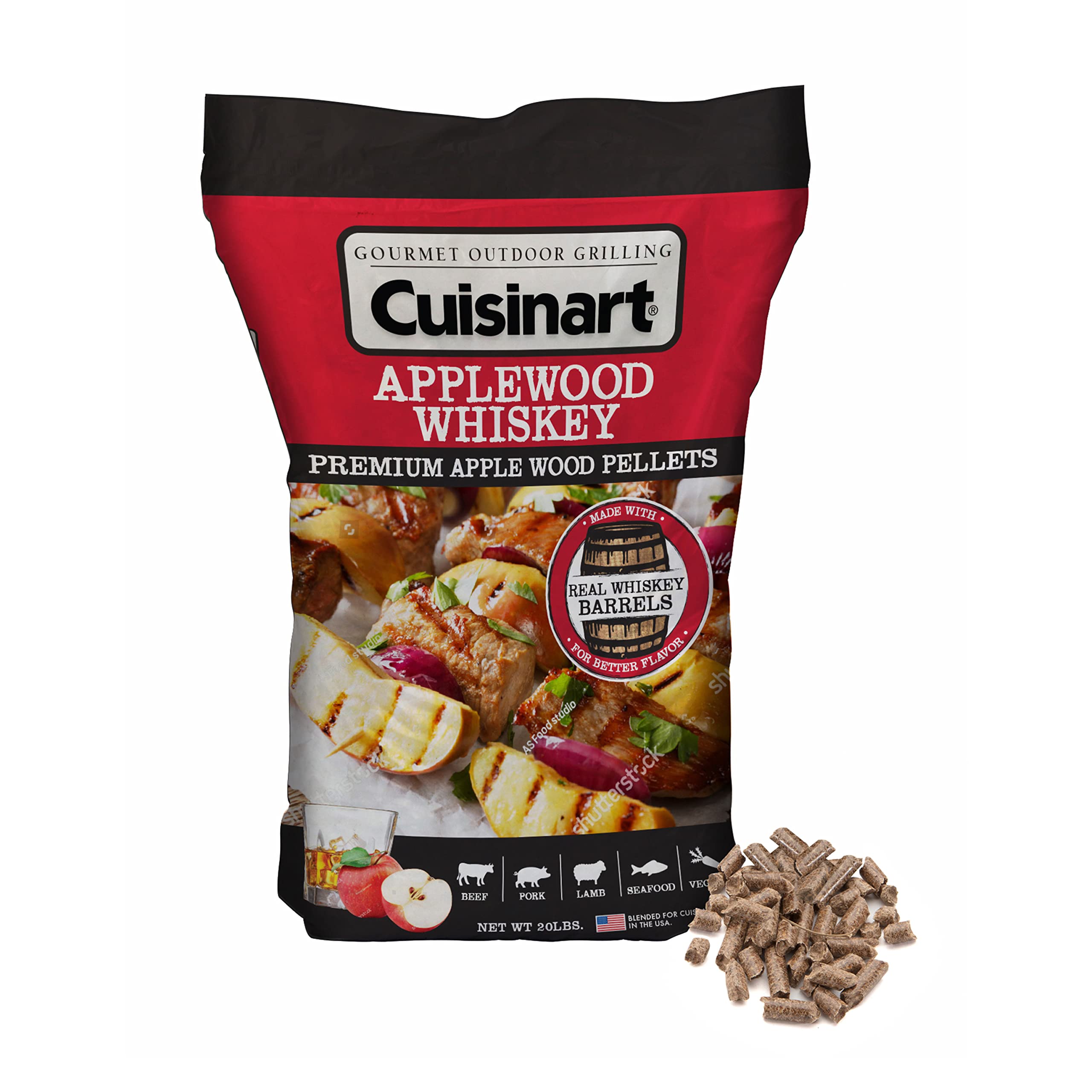 cuisinart-premium-applewood-whiskey-bbq-smoking-pellets-20-lb-bag-natural-wood image 1