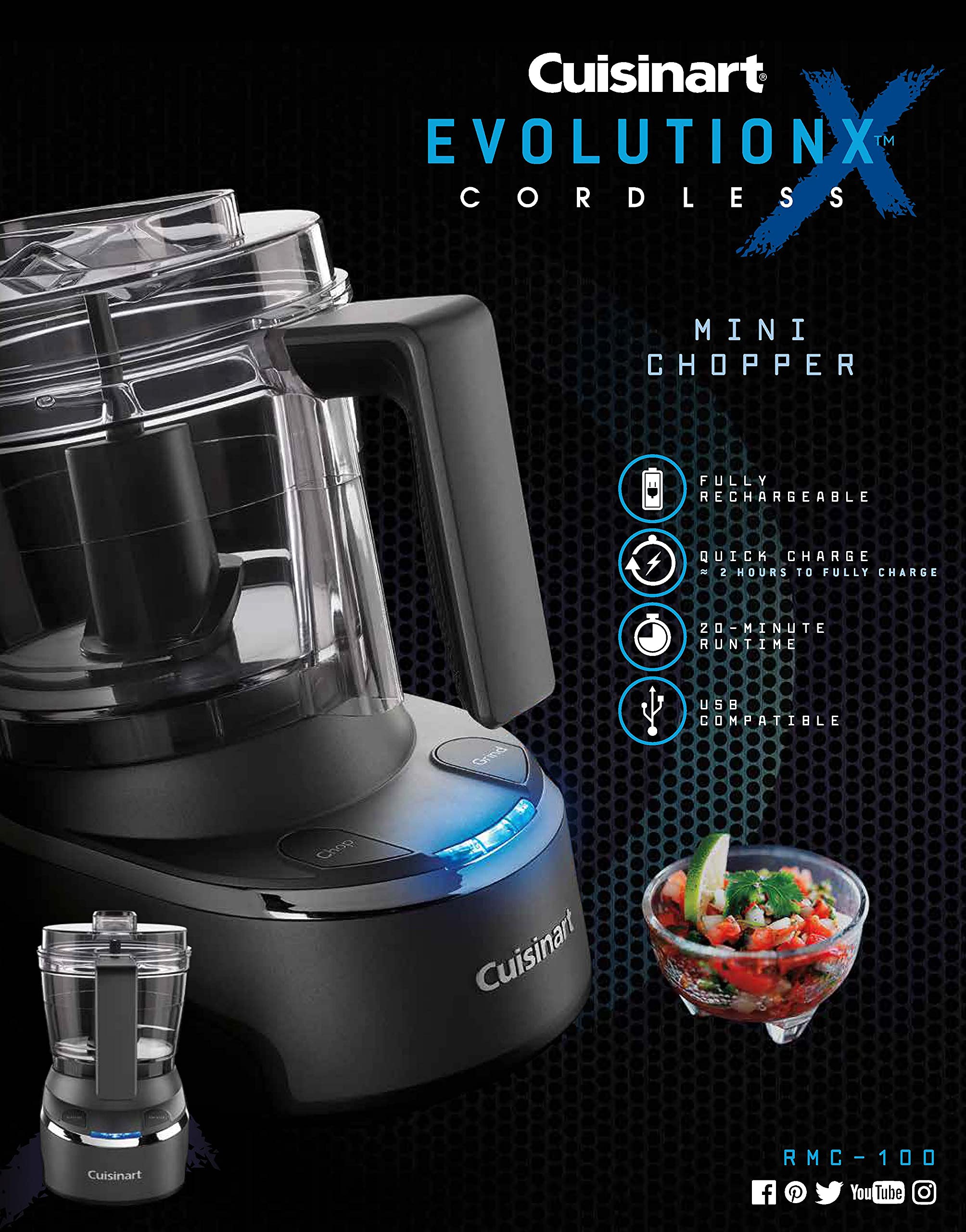 cuisinart-rmc-100-cordless-rechargeable-4-cup-mini-food-processor-chopper-black image 5