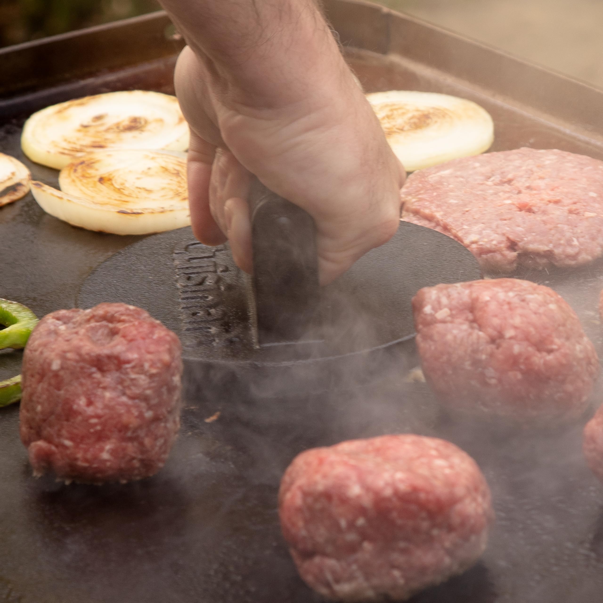 cuisinart-6-5-cast-iron-smashed-burger-press-heavy-duty-round-flat-edge-grill-pr image 6