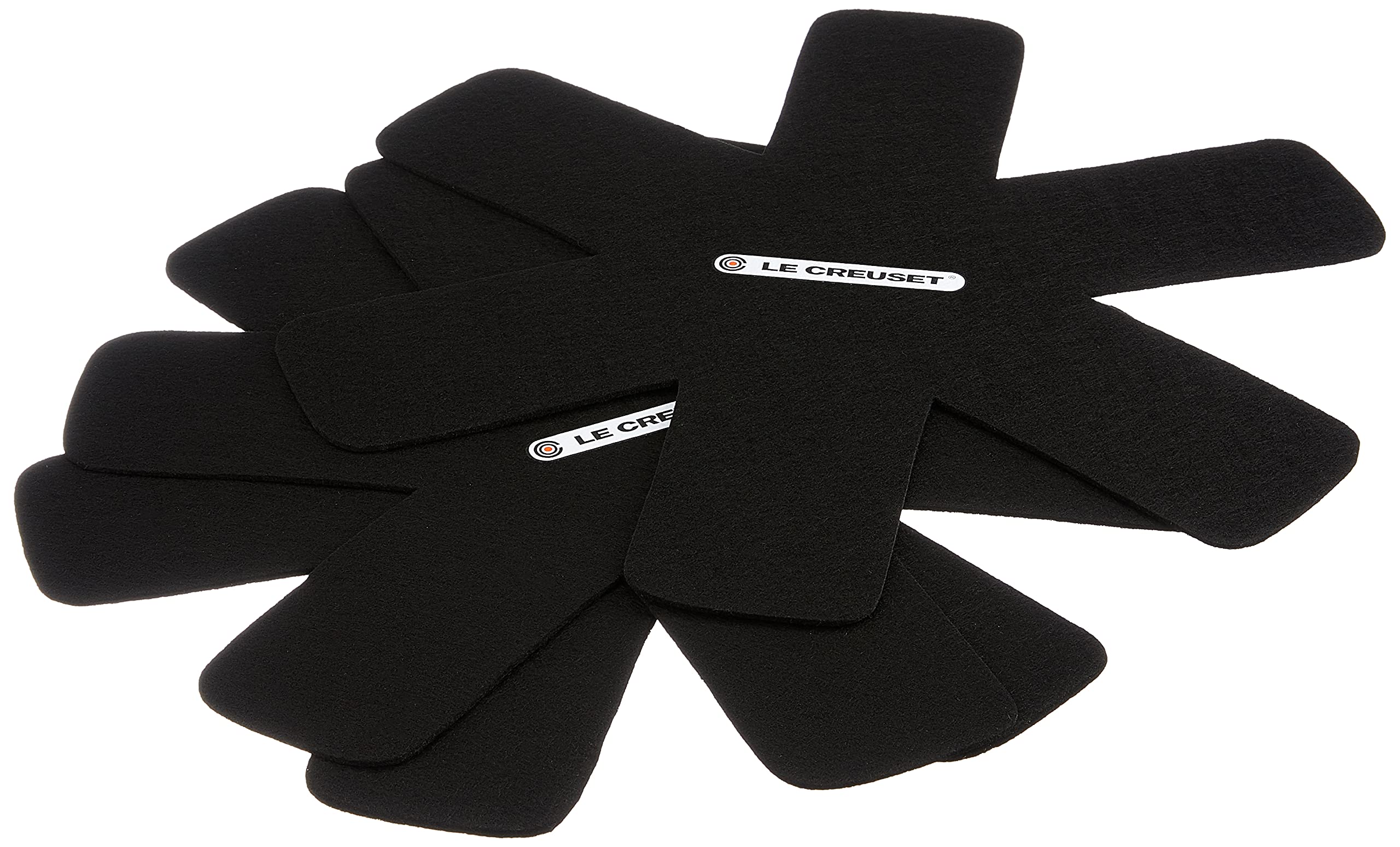 le-creuset-set-of-3-felt-cookware-protectors-black-machine-washable-scratch-prev image 1