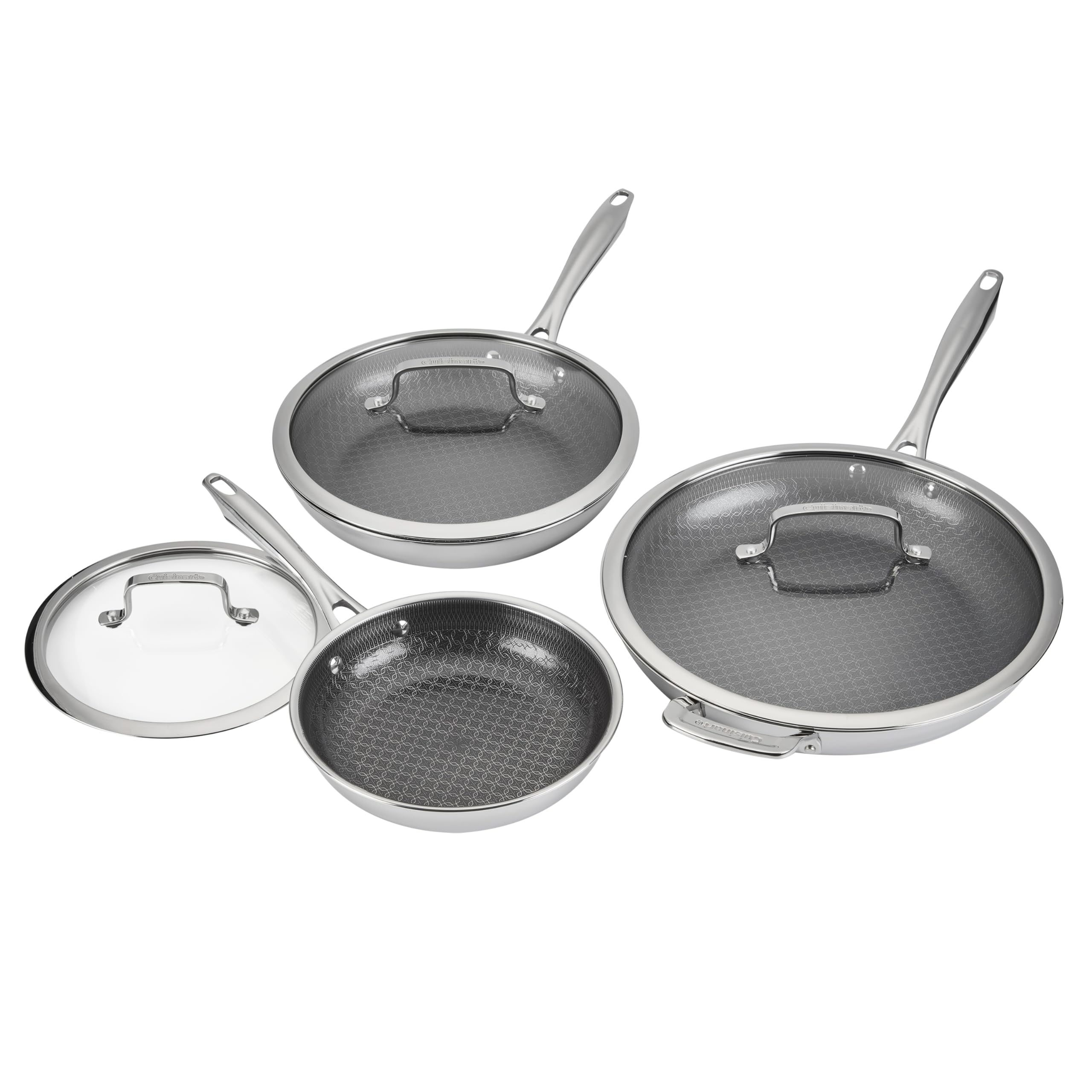 cuisinart-fusionelite-hybrid-tri-ply-stainless-steel-6-pc-skillet-set-with-lids- image 1
