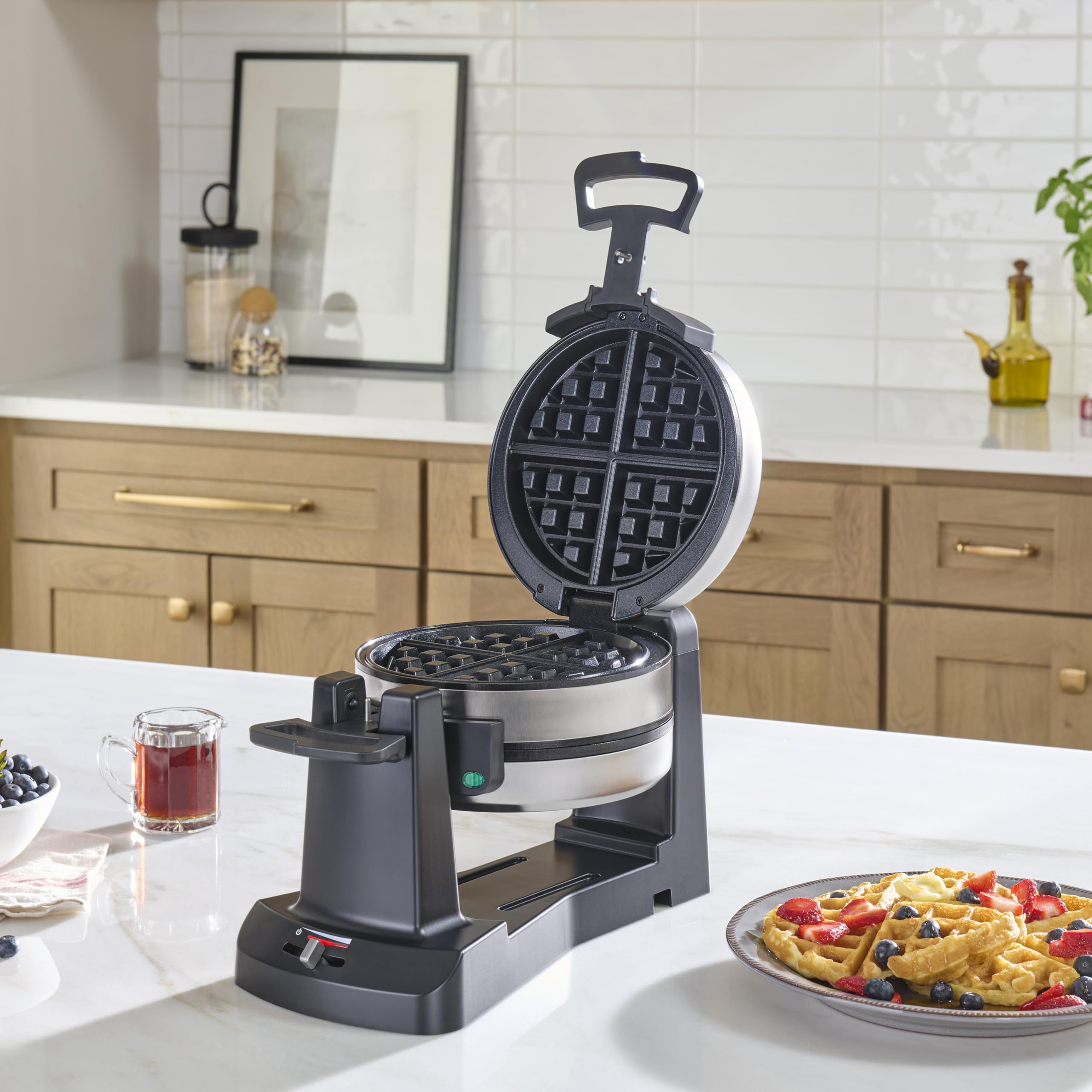 cuisinart-double-flip-belgian-waffle-maker-waf-f40nas-stainless-steel-grey-and-b image 2