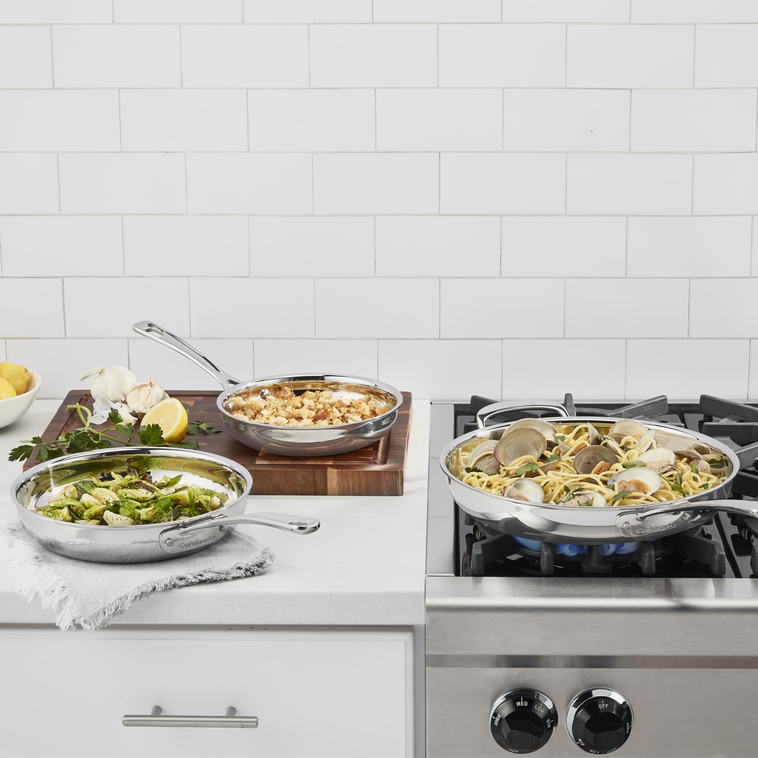 cuisinart-3-piece-pureclad-triple-ply-stainless-steel-skillet-set-pcst22-81012 image 2