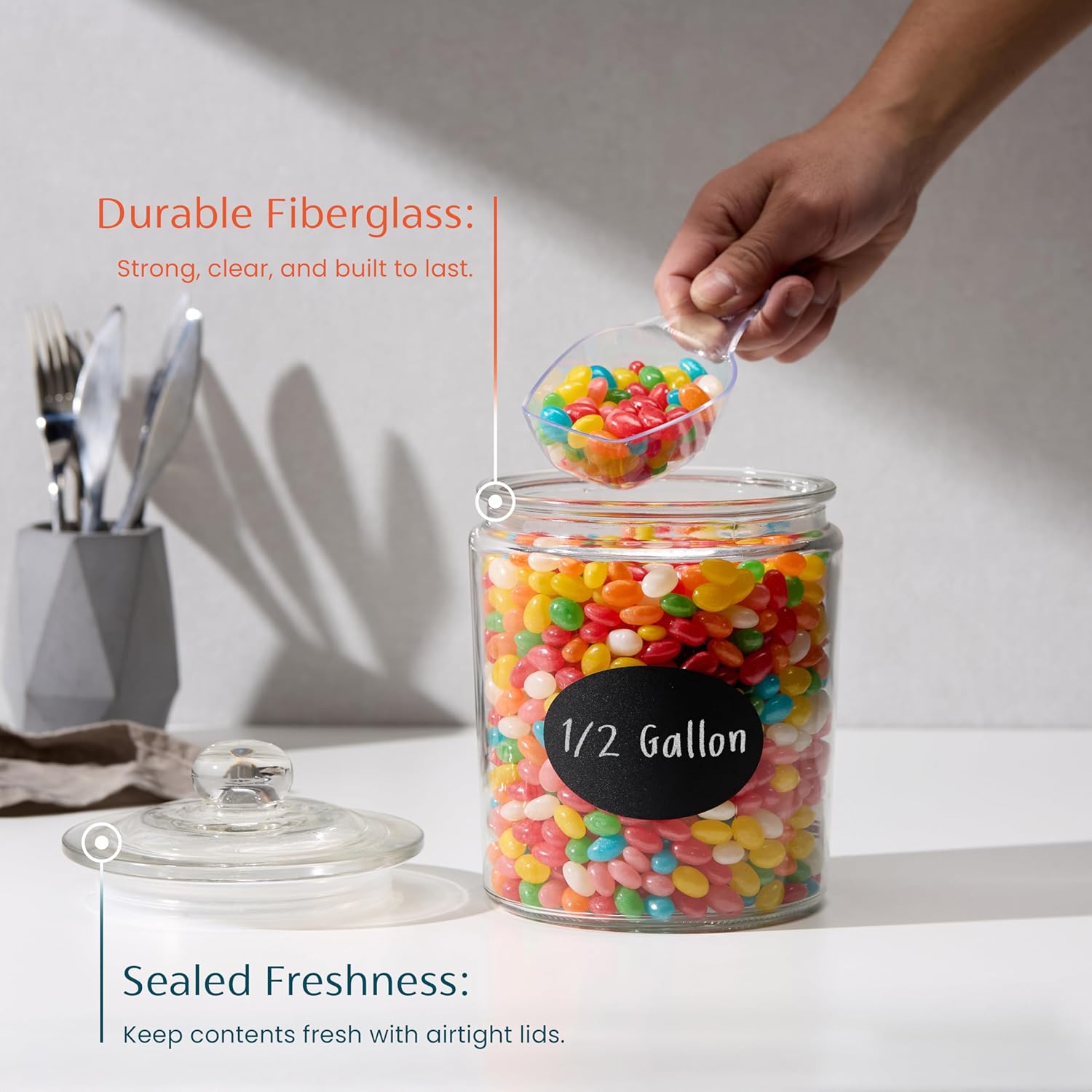 kook-set-of-2-glass-storage-containers-with-airtight-lids-pantry-bathroom-jars-w image 3