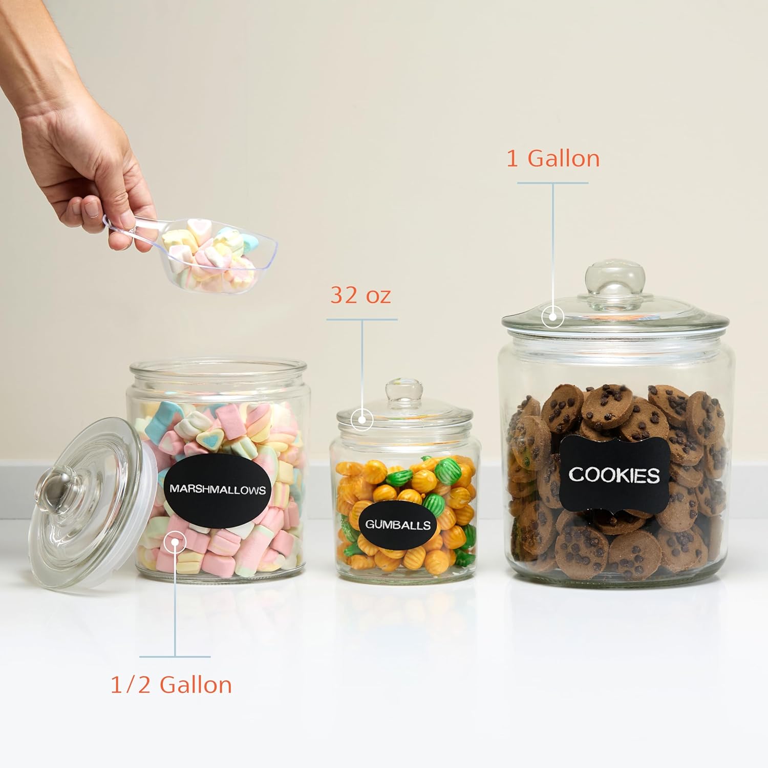 kook-set-of-2-glass-storage-containers-with-airtight-lids-pantry-bathroom-jars-w image 5