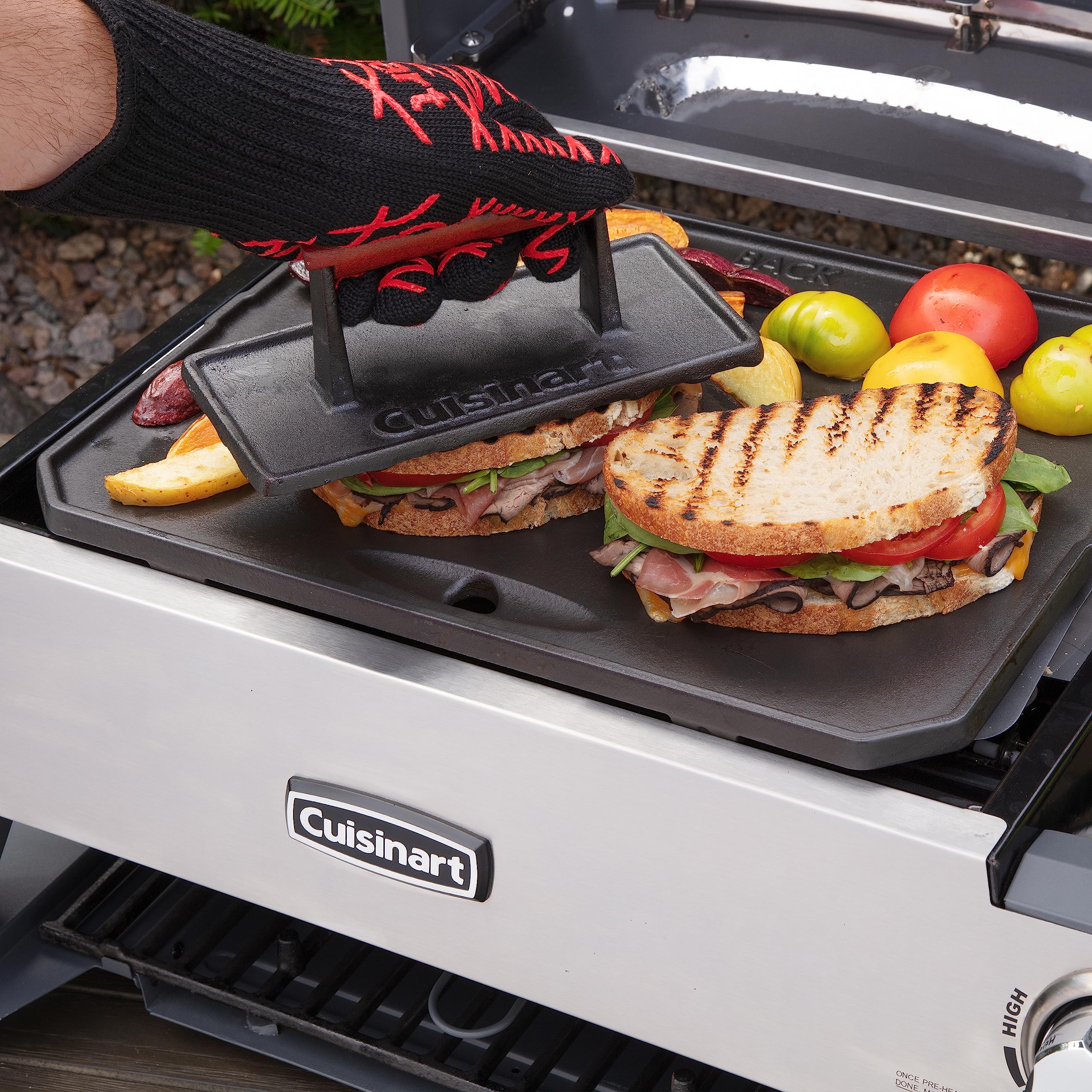 cuisinart-cast-iron-grill-press-with-wooden-handle-heavy-duty-nonstick-rectangle image 8