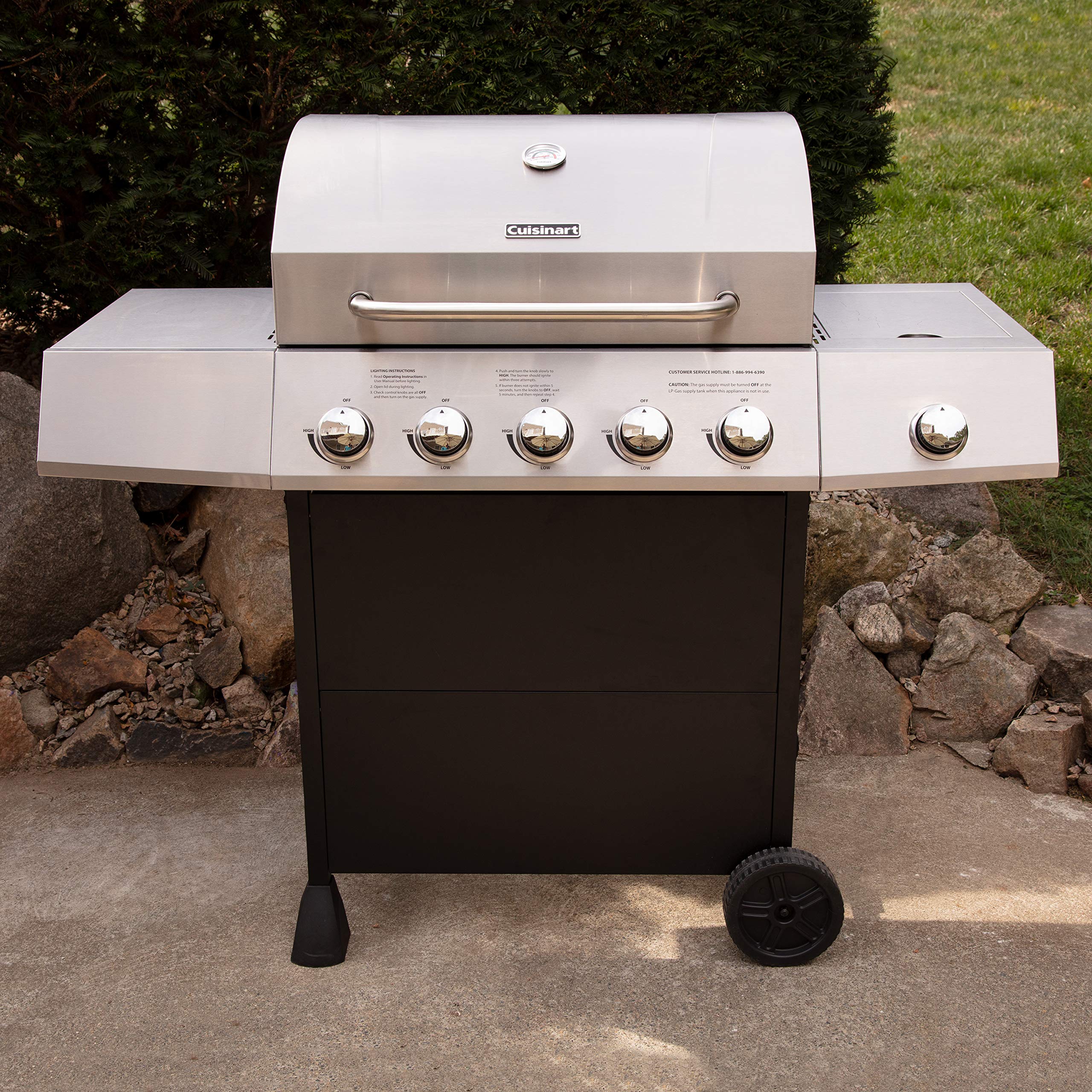 cuisinart-5-burner-propane-gas-grill-with-side-burner-cgg-8500-stainless-steel image 3