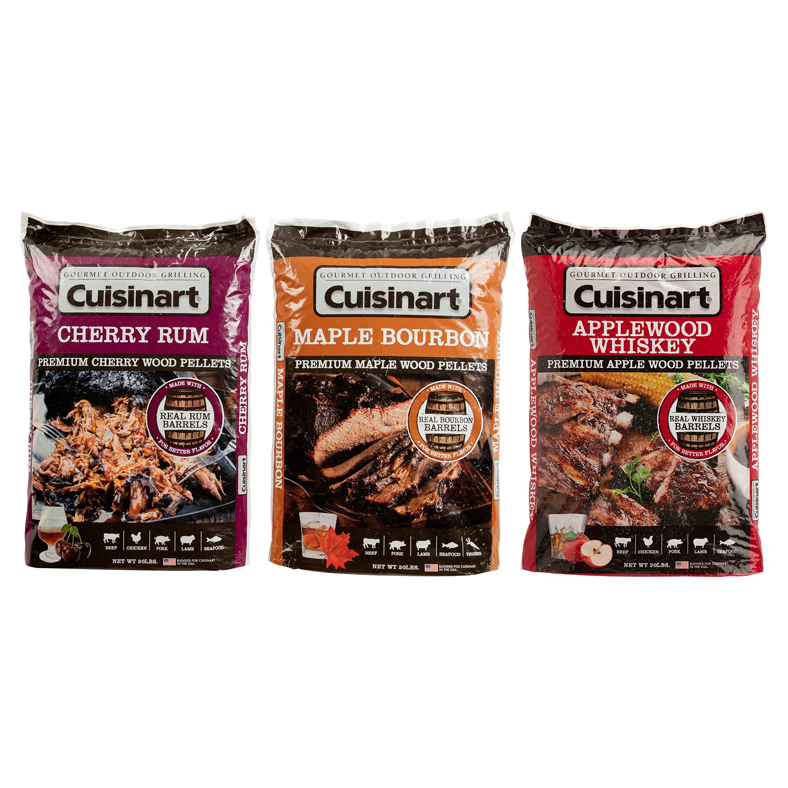 cuisinart-premium-applewood-whiskey-bbq-smoking-pellets-20-lb-bag-natural-wood image 8